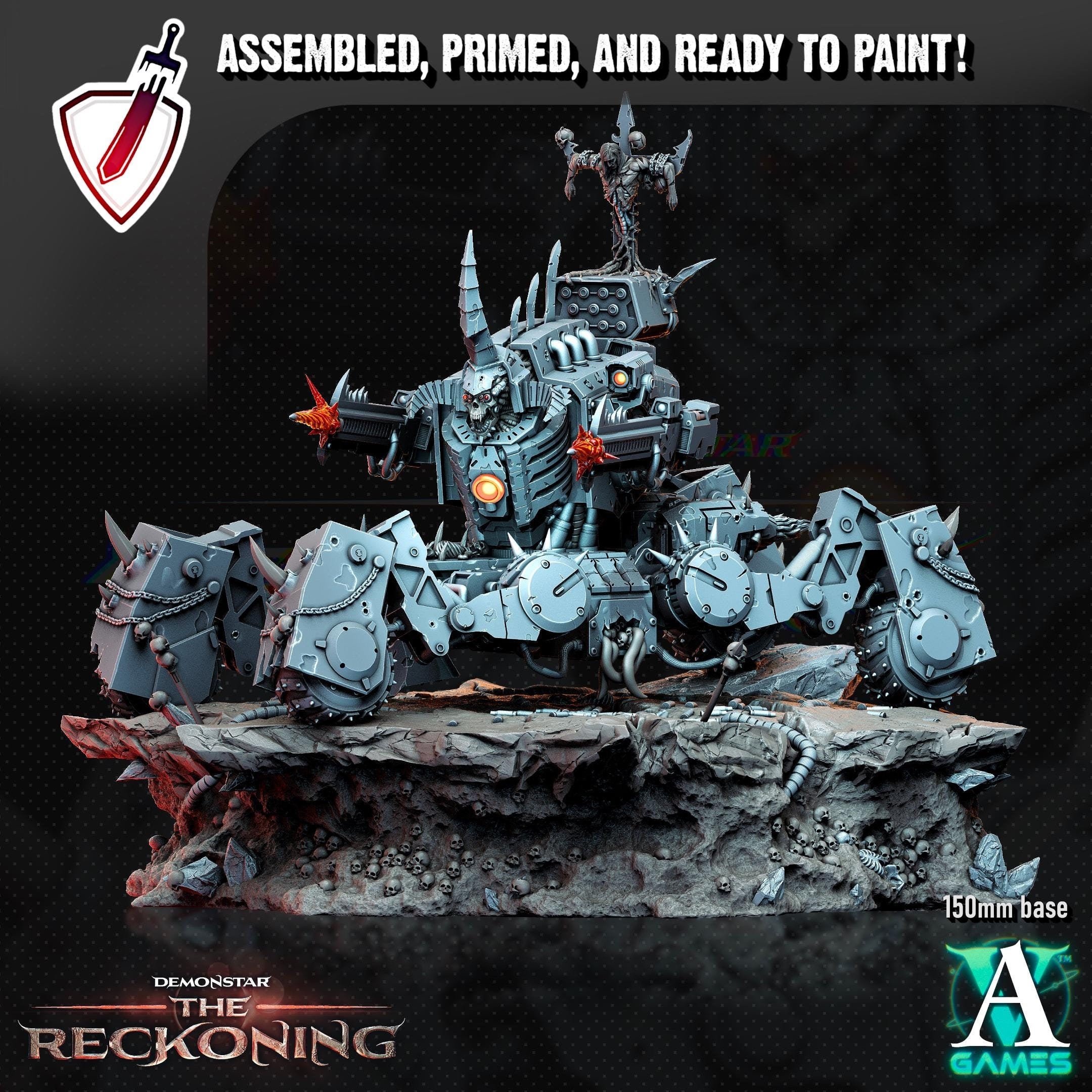 Kaus Chaosbred Dreadnaught | (Massive) Miniature by Archvillain Games | For Tabletop Gaming, D&D, Wargaming, Painting | Assembled and Primed