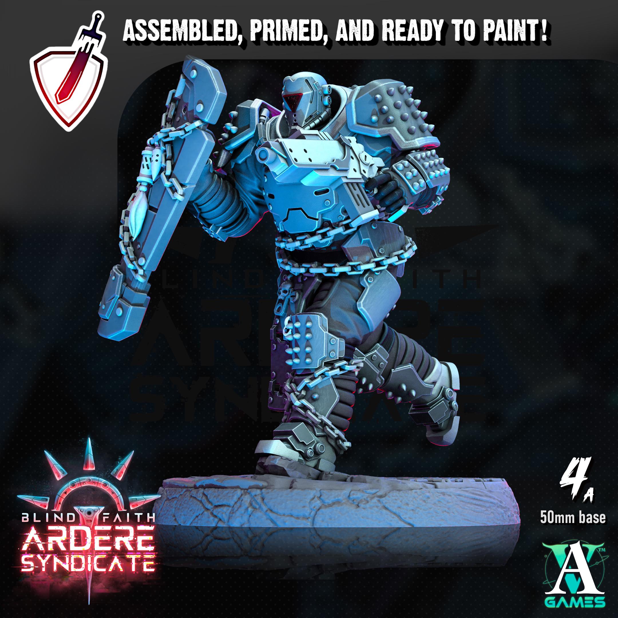 Arderite Heavy Infantry | Miniatures by Archvillain Games | Resin Mini for Tabletop Gaming, D&D, Wargaming, Painting | Assembled and Primed