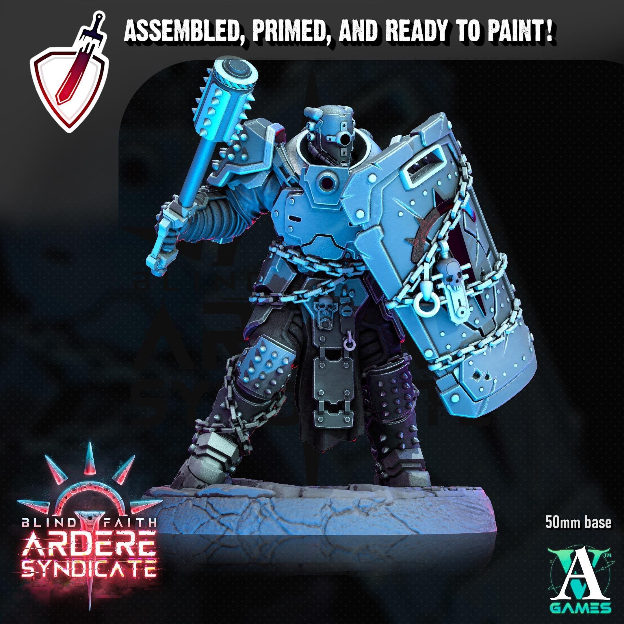 Arderite Heavy Infantry | Miniatures by Archvillain Games | Resin Mini for Tabletop Gaming, D&D, Wargaming, Painting | Assembled and Primed
