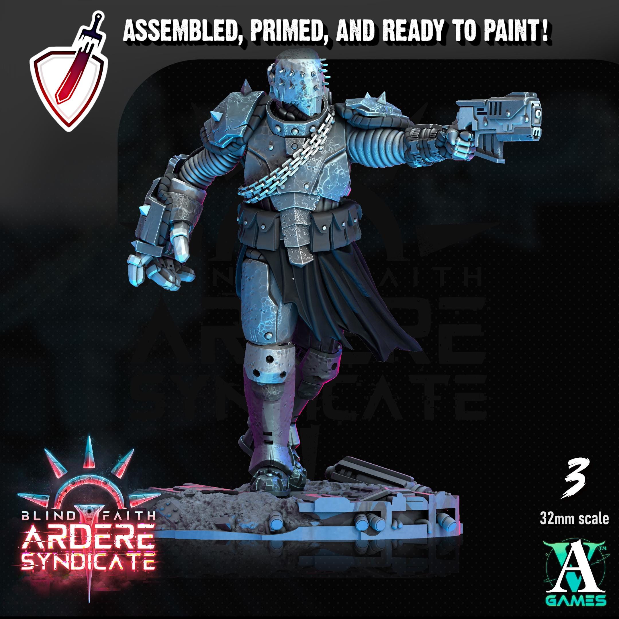 Arderite Light Infantry | Miniatures by Archvillain Games | Resin Mini for Tabletop Gaming, D&D, Wargaming, Painting | Assembled and Primed