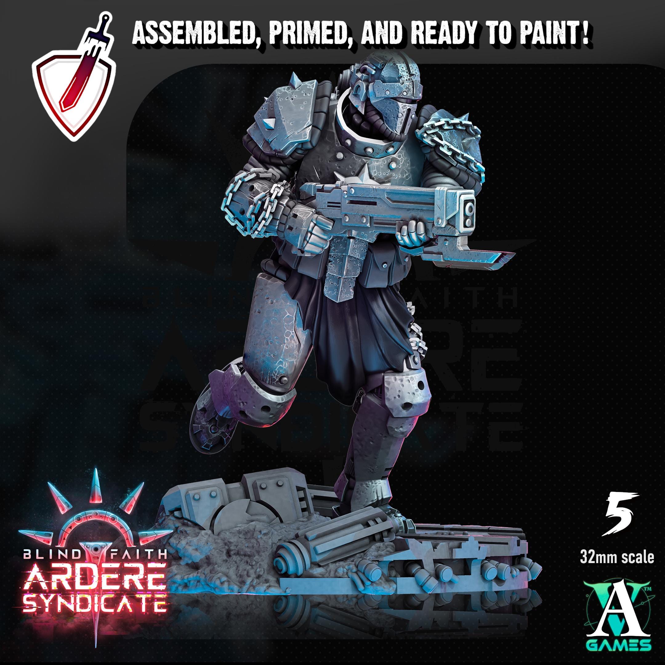 Arderite Light Infantry | Miniatures by Archvillain Games | Resin Mini for Tabletop Gaming, D&D, Wargaming, Painting | Assembled and Primed