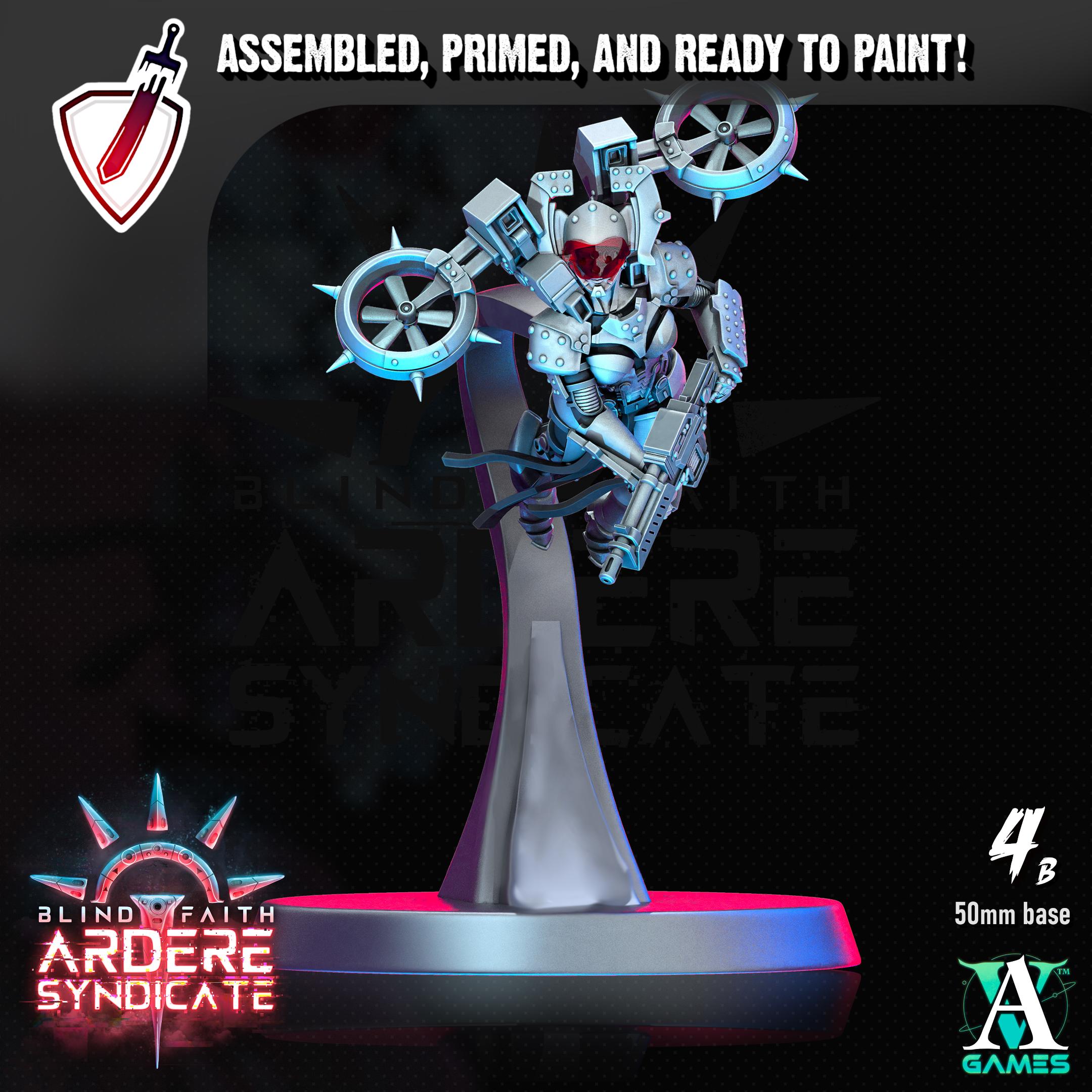 Arderite Valkyries | Miniatures by Archvillain Games | Resin Mini for Tabletop Gaming, D&D, Wargaming, Painting | Assembled and Primed