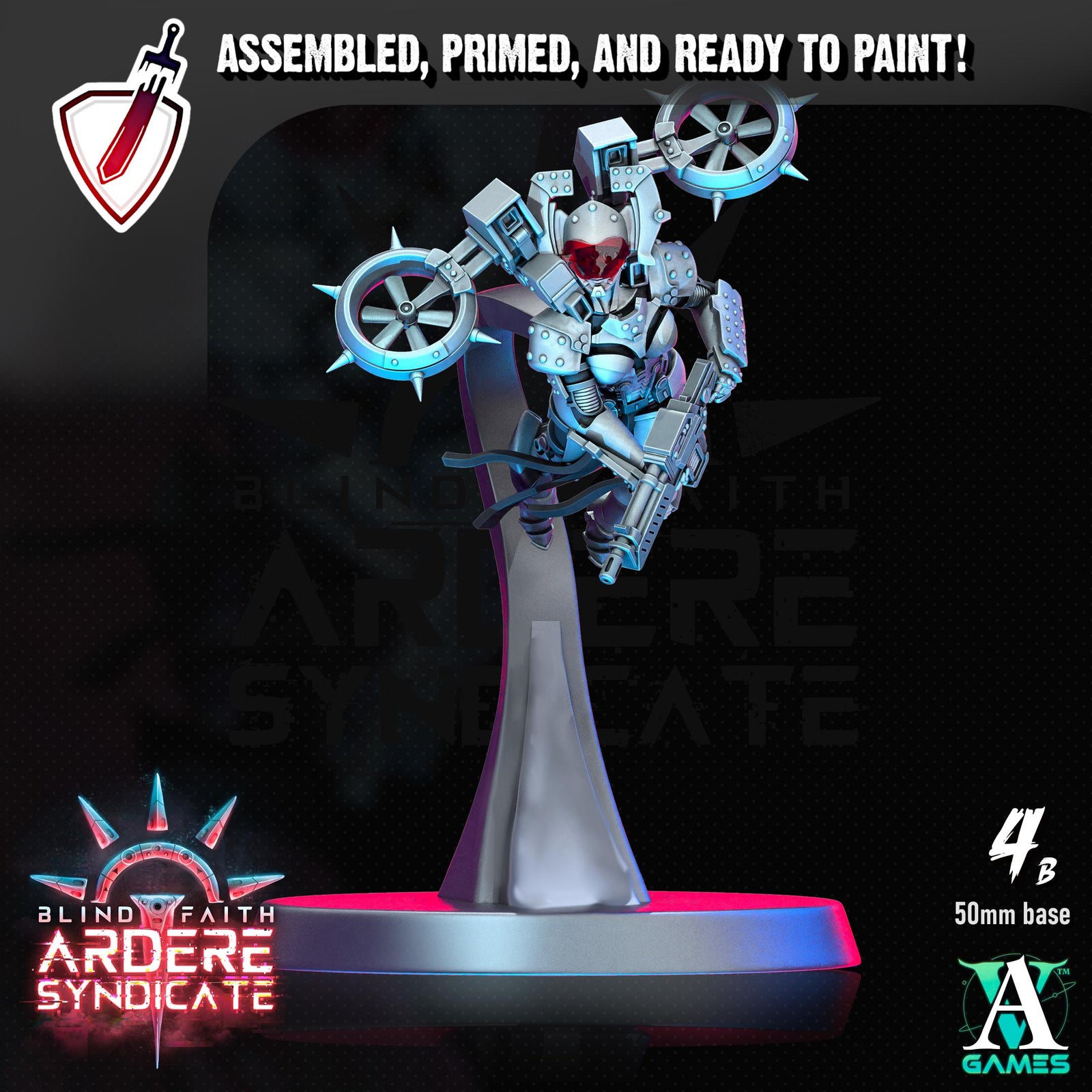 Arderite Valkyries | Miniatures by Archvillain Games | Resin Mini for Tabletop Gaming, D&D, Wargaming, Painting | Assembled and Primed