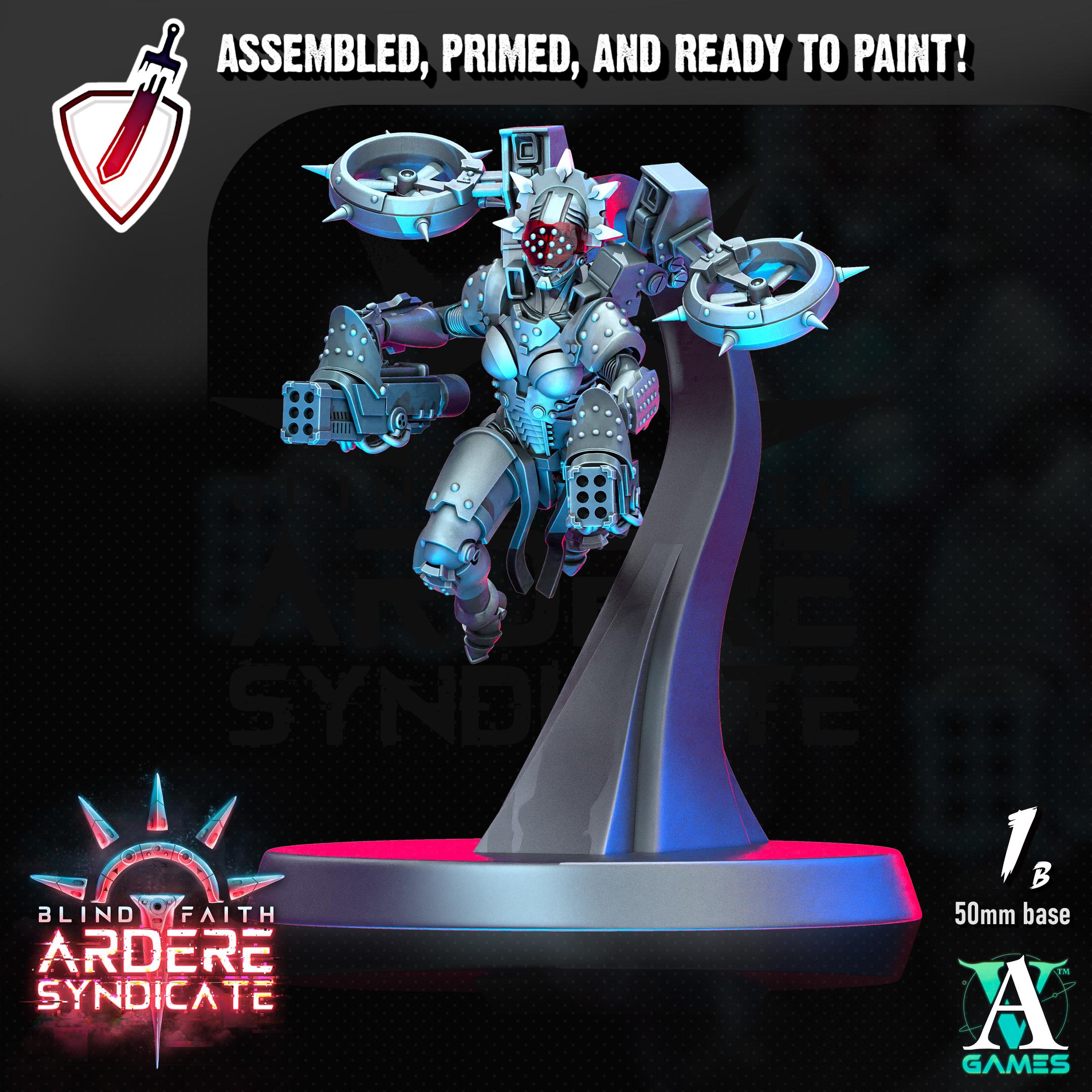 Arderite Valkyries | Miniatures by Archvillain Games | Resin Mini for Tabletop Gaming, D&D, Wargaming, Painting | Assembled and Primed