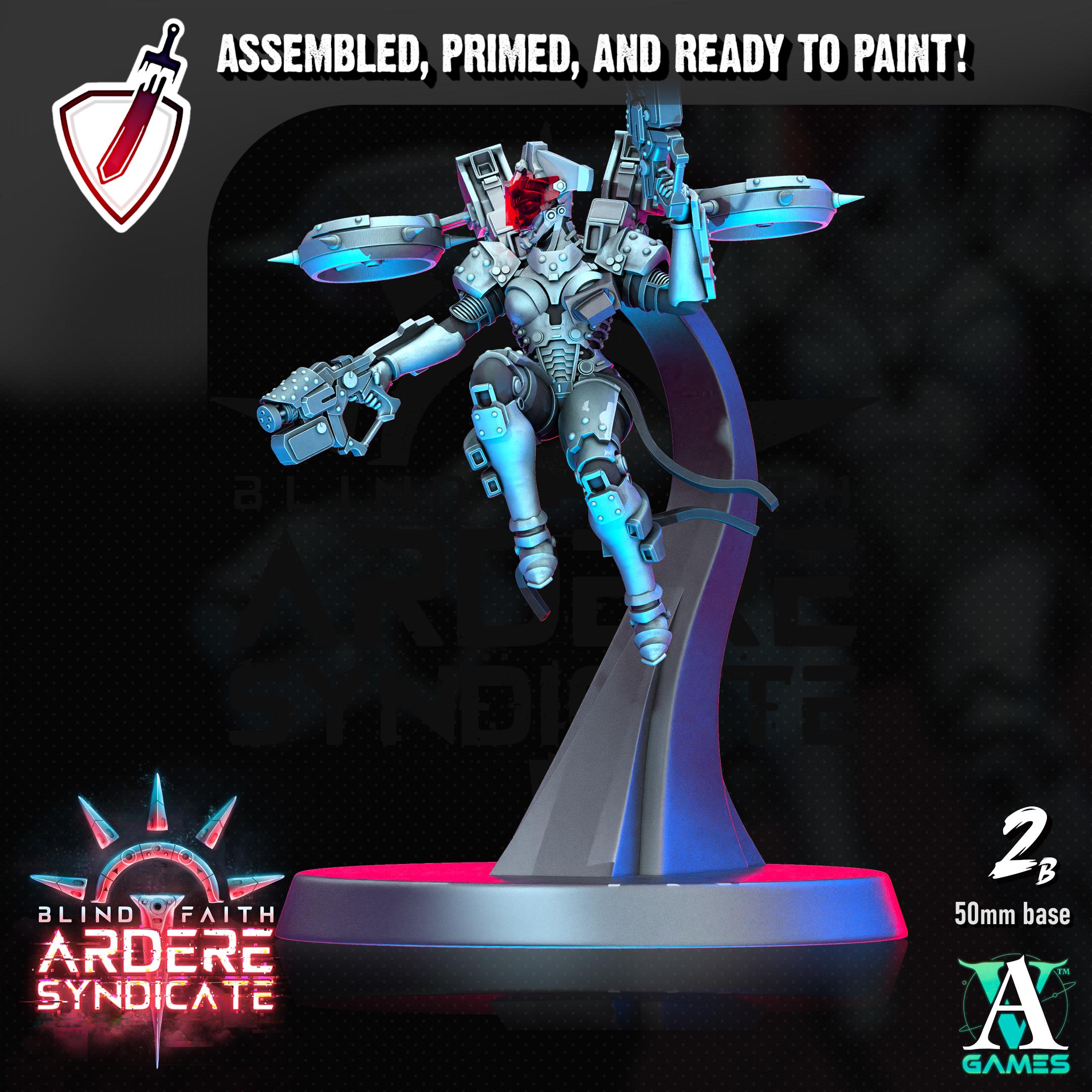 Arderite Valkyries | Miniatures by Archvillain Games | Resin Mini for Tabletop Gaming, D&D, Wargaming, Painting | Assembled and Primed