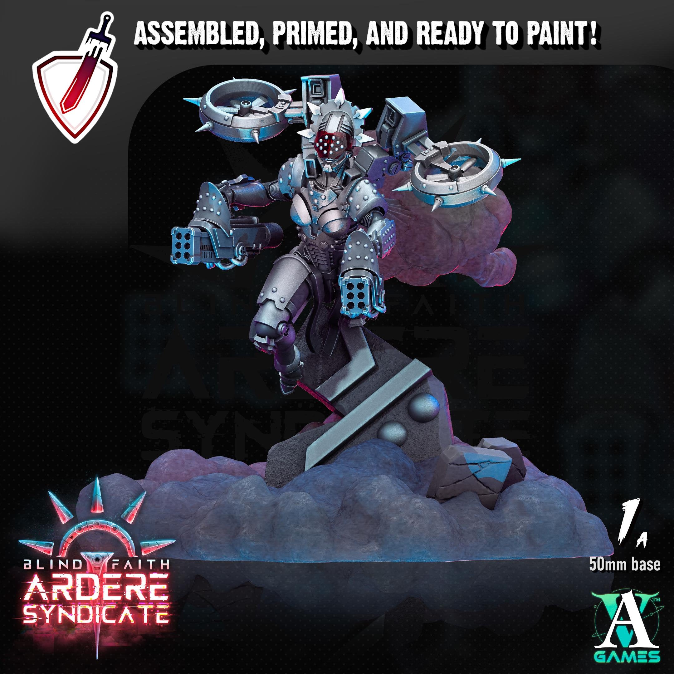 Arderite Valkyries | Miniatures by Archvillain Games | Resin Mini for Tabletop Gaming, D&D, Wargaming, Painting | Assembled and Primed