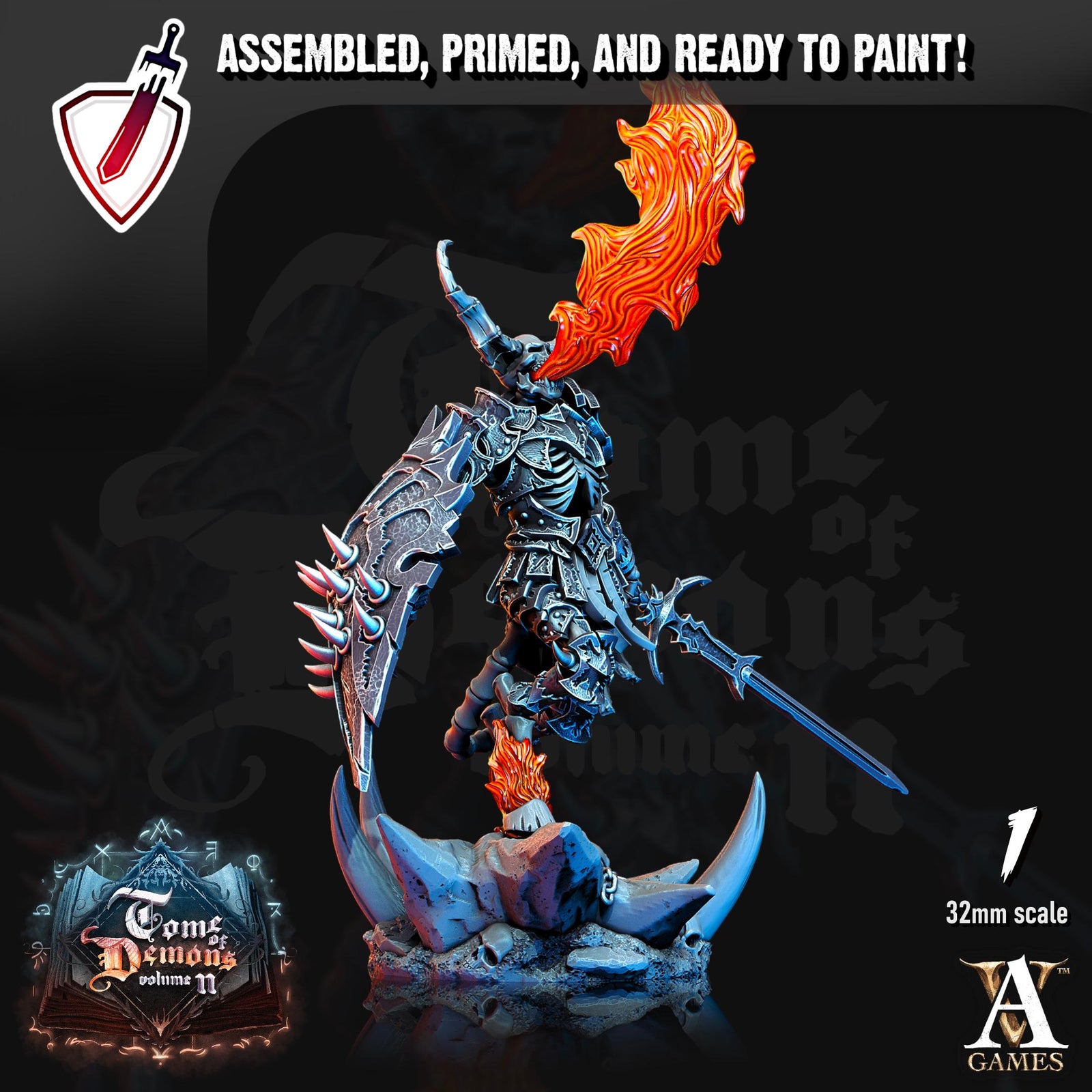 Demonskulls | Miniatures by Archvillain Games | Resin mini for tabletop gaming, D&D, Pathfinder, and painting | Assembled and Primed