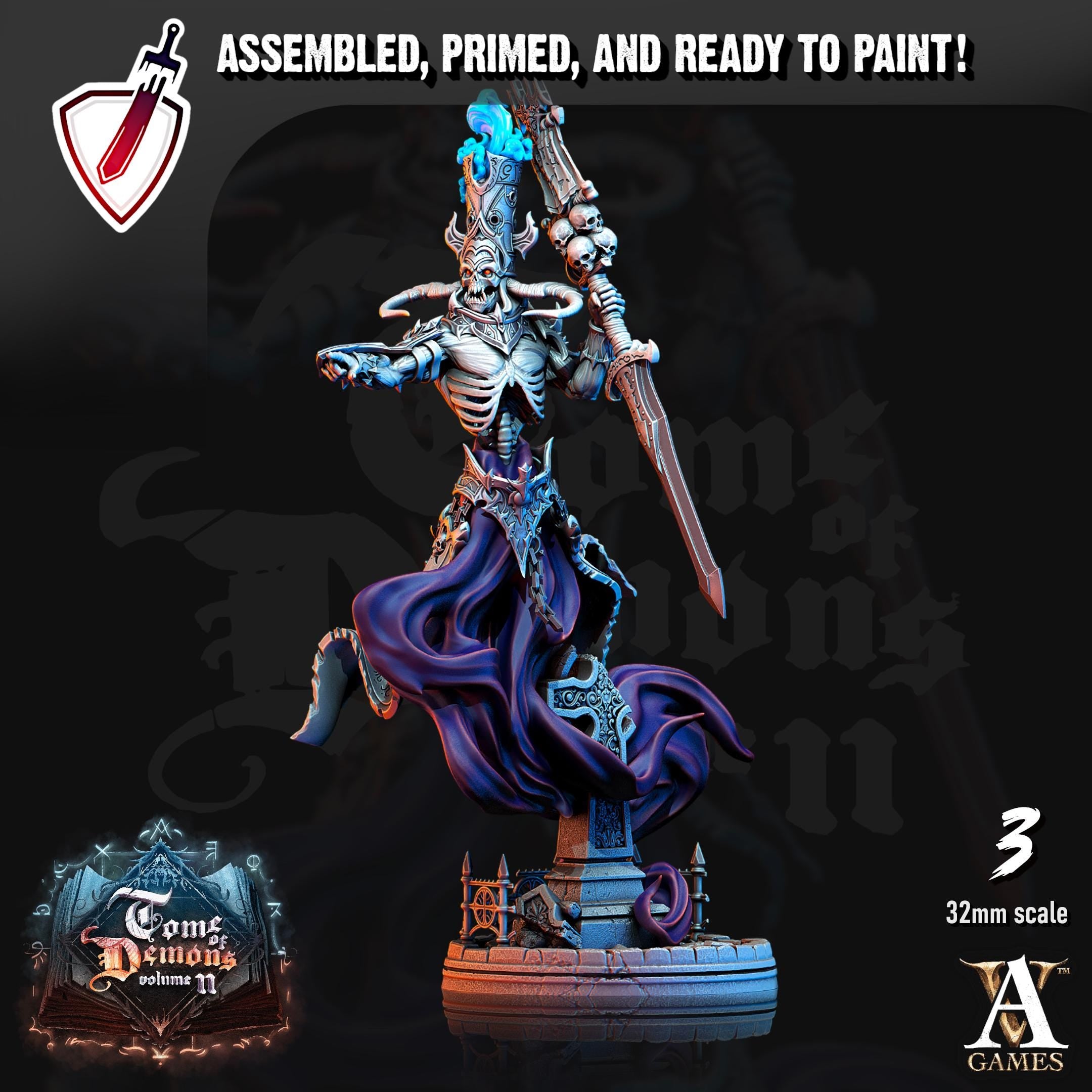 Demonwraiths | Miniatures by Archvillain Games | Resin mini for tabletop gaming, D&D, Pathfinder, and painting | Assembled and Primed