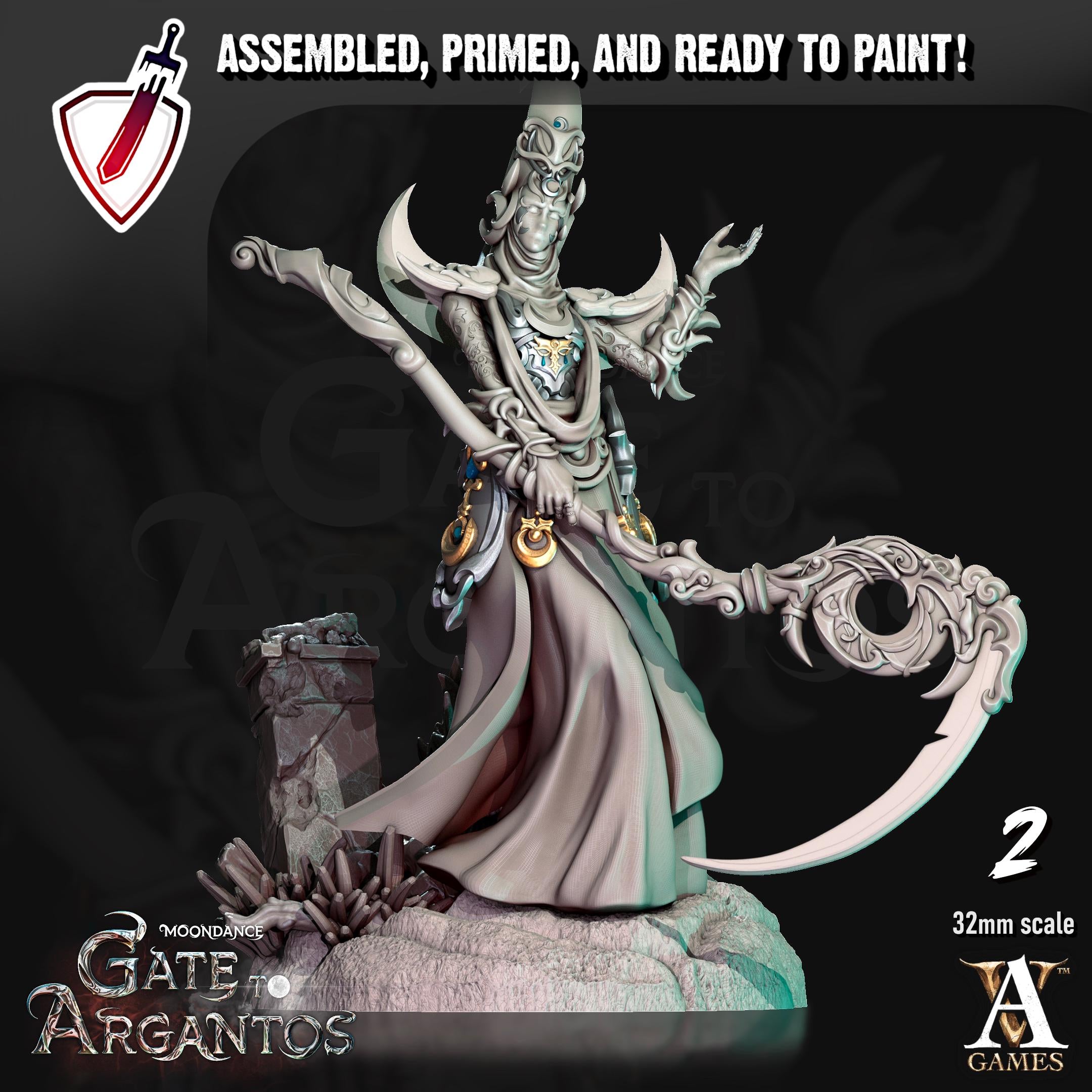Mages of the Crescent | Archvillain Games | Miniature | RESIN | Tabletop | RPG | Gaming | D&D | Pathfinder | Fully Assembled and Primed