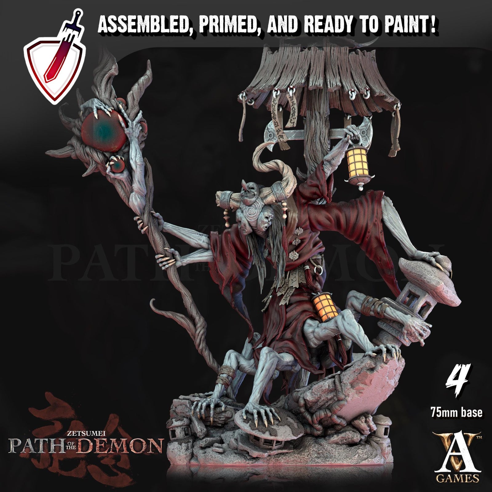 Jinja Obake | (Massive) Miniatures by Archvillain Games | Resin mini for tabletop gaming, D&D, Pathfinder, painting | Assembled and Primed
