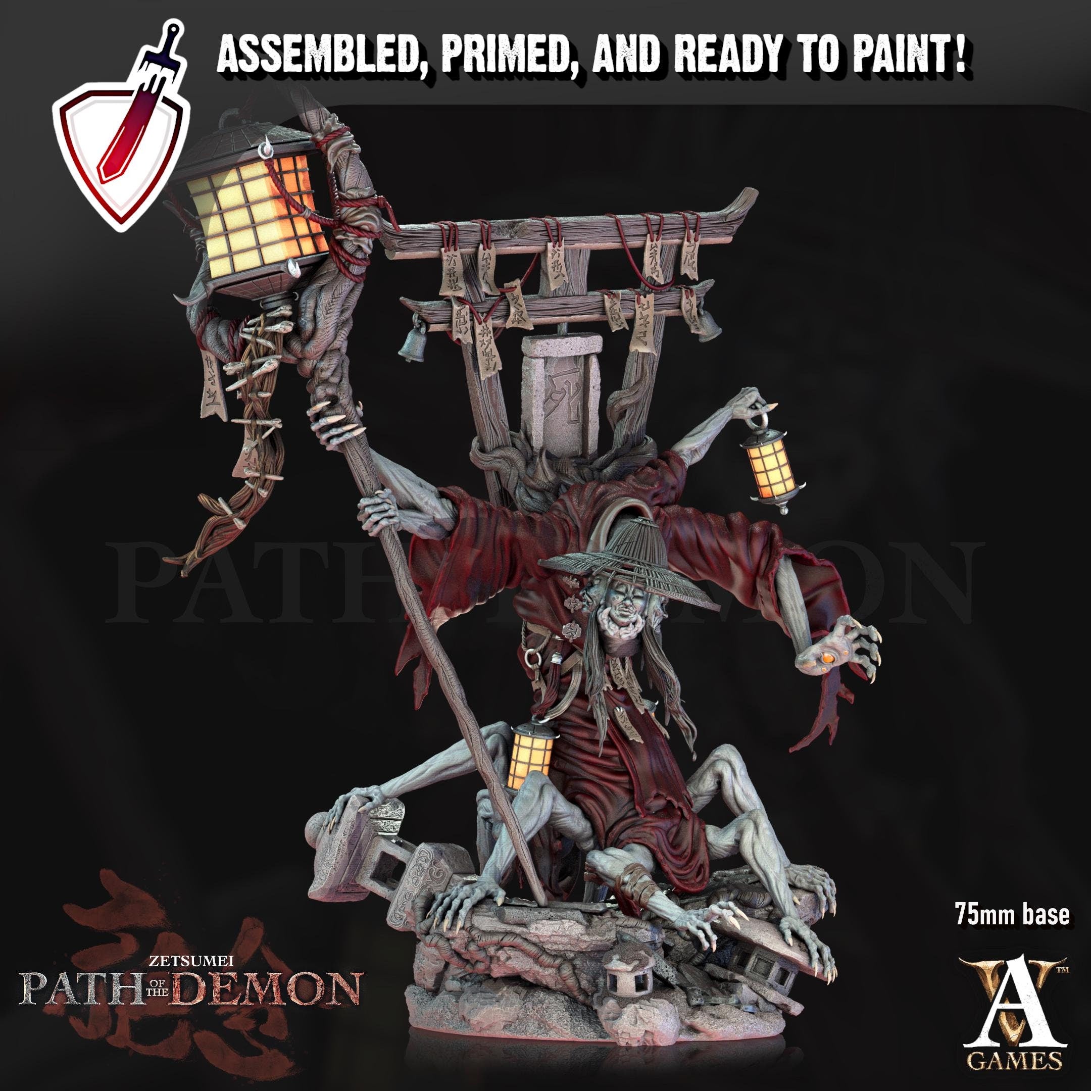Jinja Obake | (Massive) Miniatures by Archvillain Games | Resin mini for tabletop gaming, D&D, Pathfinder, painting | Assembled and Primed