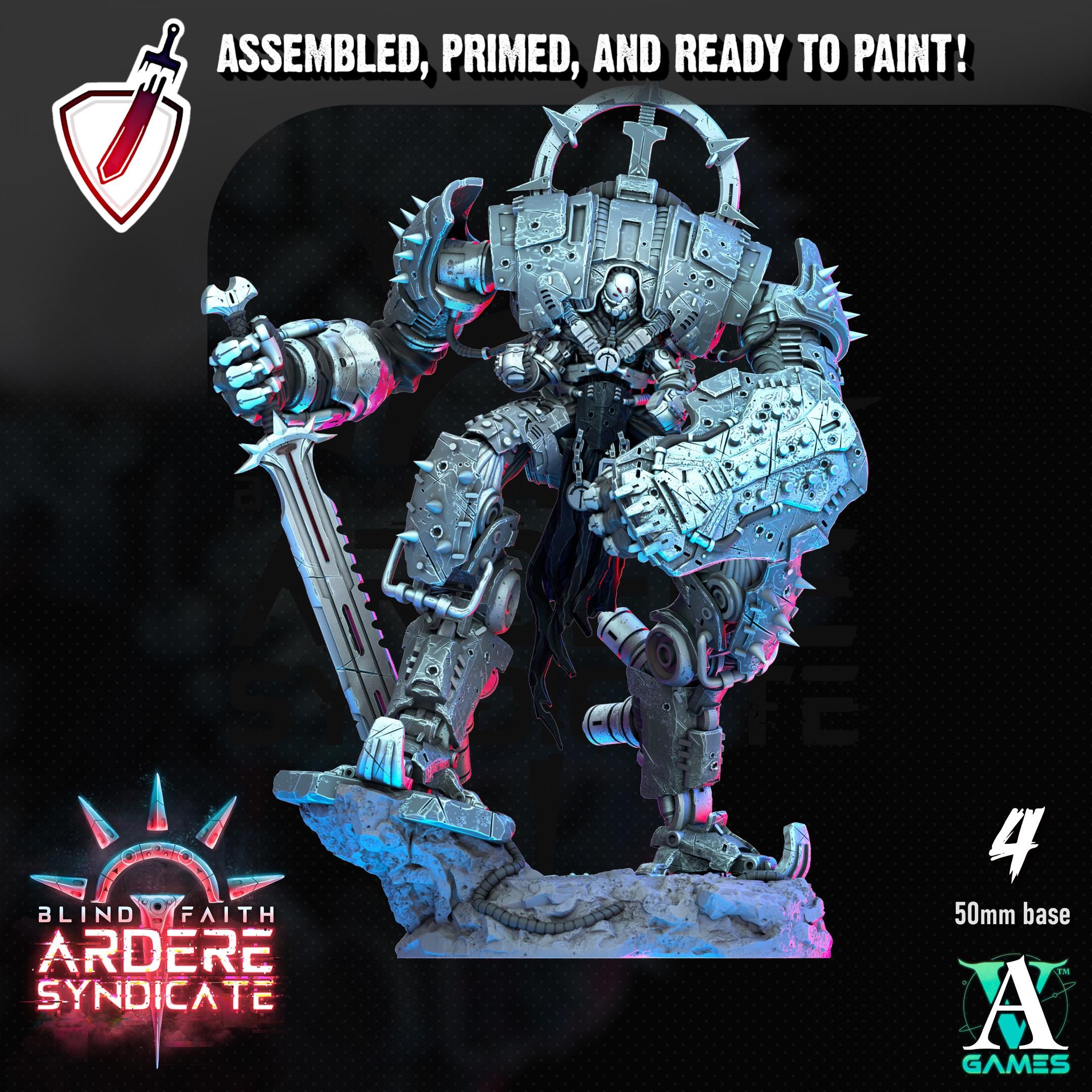 Arderite Sentinels | (Large) Miniatures by Archvillain Games | For Tabletop Gaming, D&D, Wargaming, and Painting | Assembled and Primed