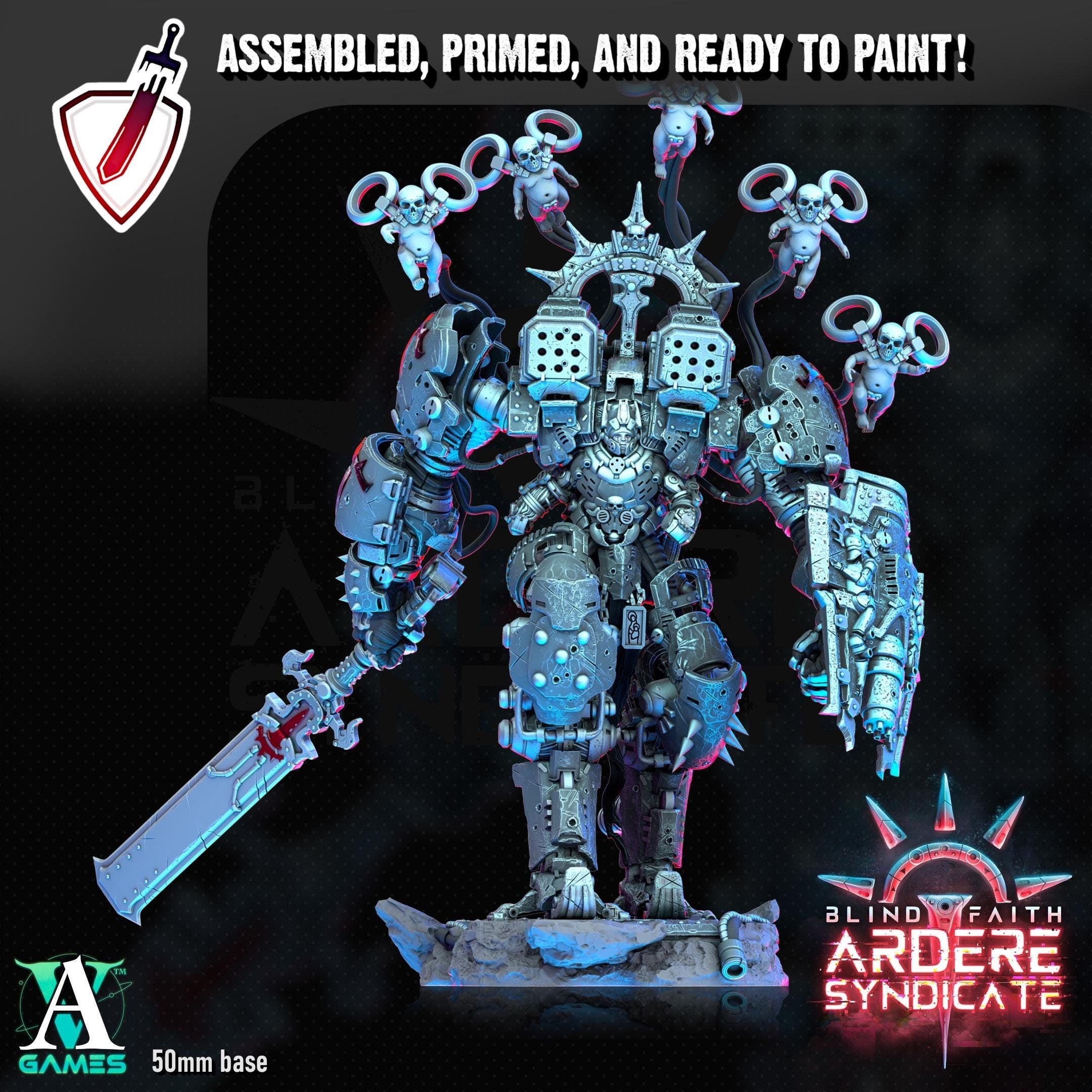 Arderite Sentinels | (Large) Miniatures by Archvillain Games | For Tabletop Gaming, D&D, Wargaming, and Painting | Assembled and Primed