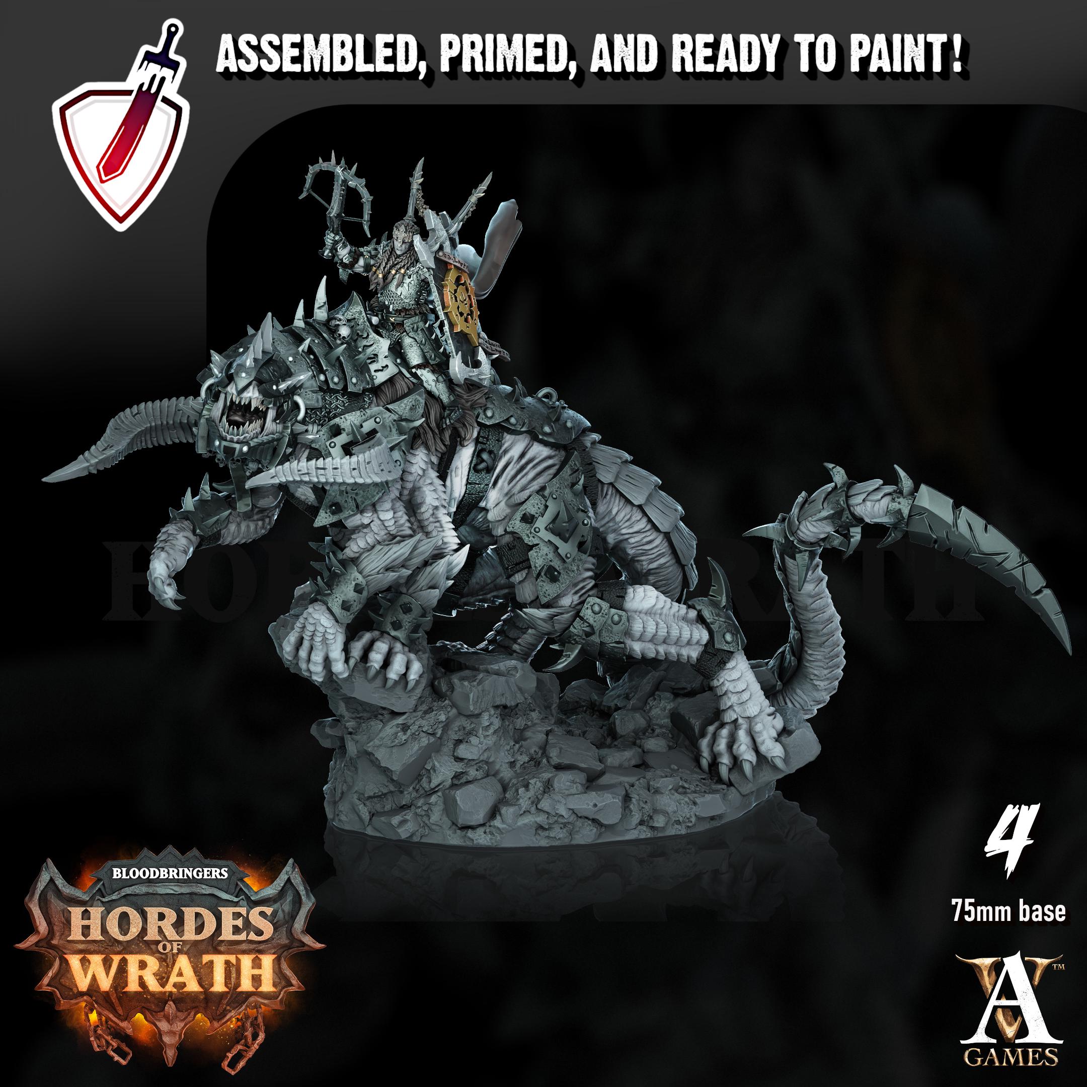 Grumlak Riders | (Large) Miniatures by Archvillain Games | Resin mini for tabletop gaming, D&D, Pathfinder, painting | Assembled and Primed