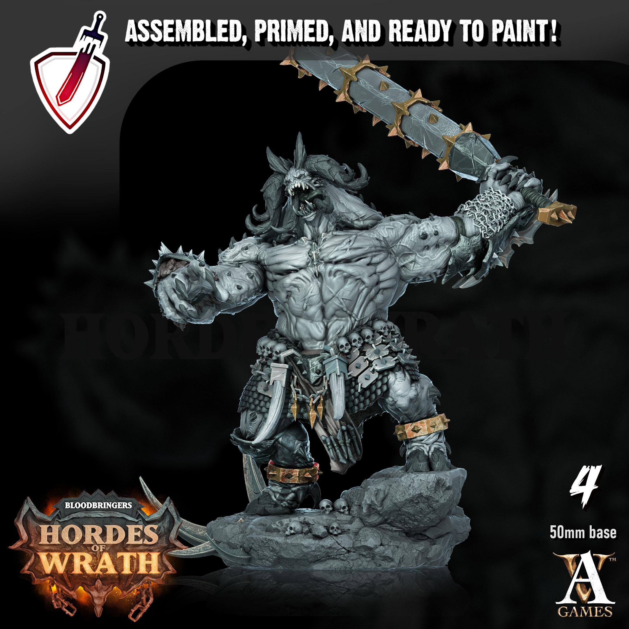 Wrathogar | Miniatures by Archvillain Games | Resin mini for tabletop gaming, D&D, Pathfinder, painting | Assembled and Primed