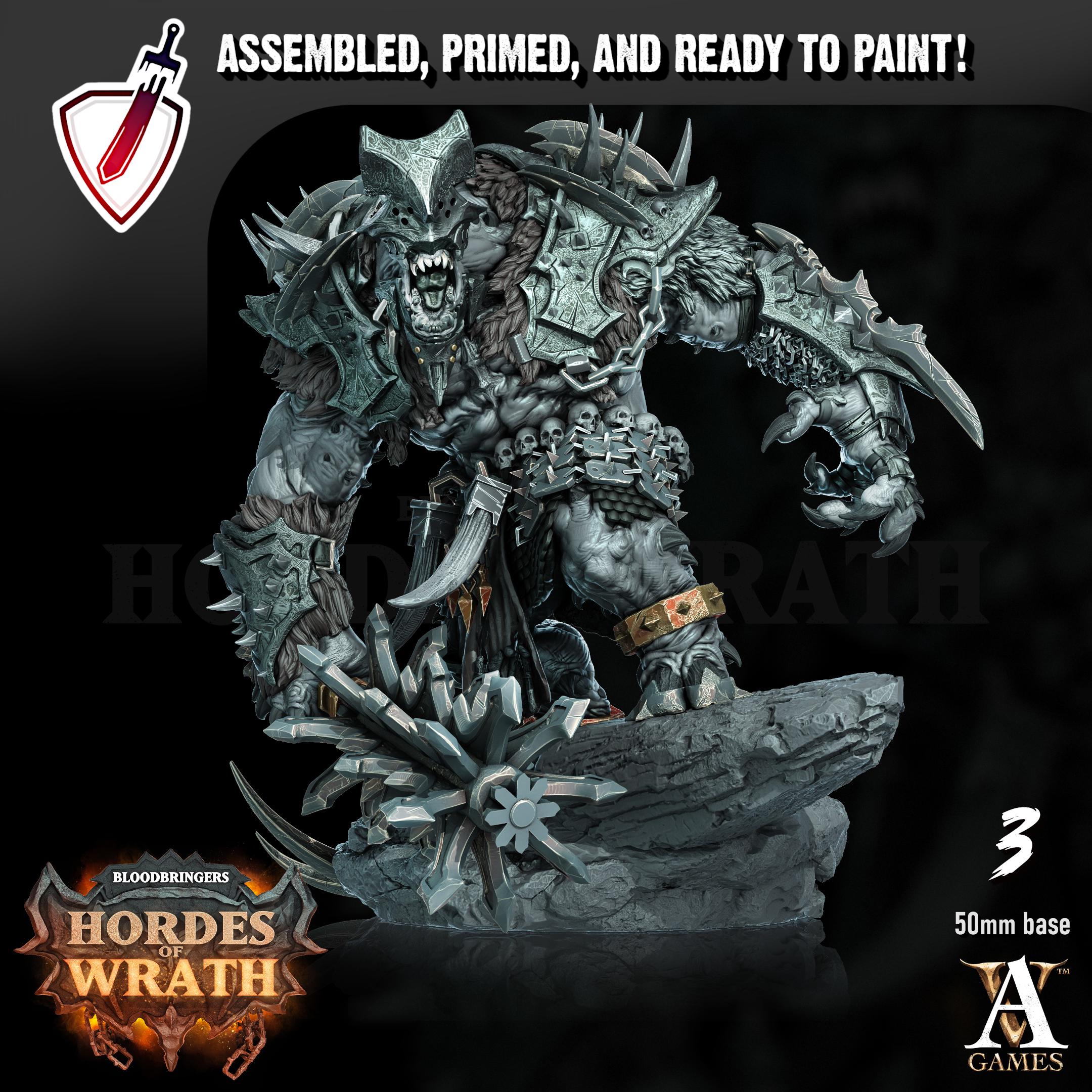 Wrathogar | Miniatures by Archvillain Games | Resin mini for tabletop gaming, D&D, Pathfinder, painting | Assembled and Primed