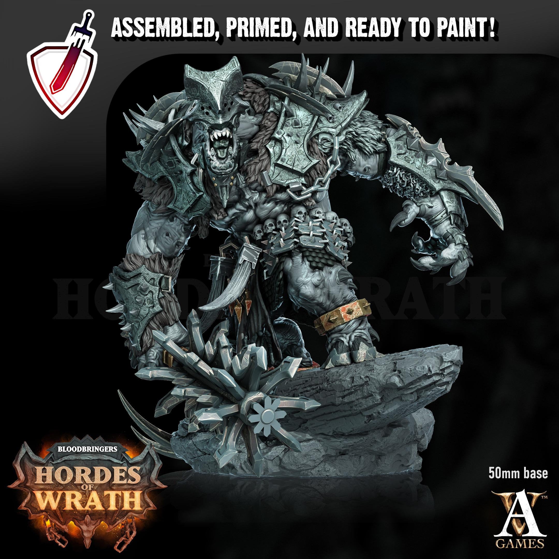 Wrathogar | Miniatures by Archvillain Games | Resin mini for tabletop gaming, D&D, Pathfinder, painting | Assembled and Primed