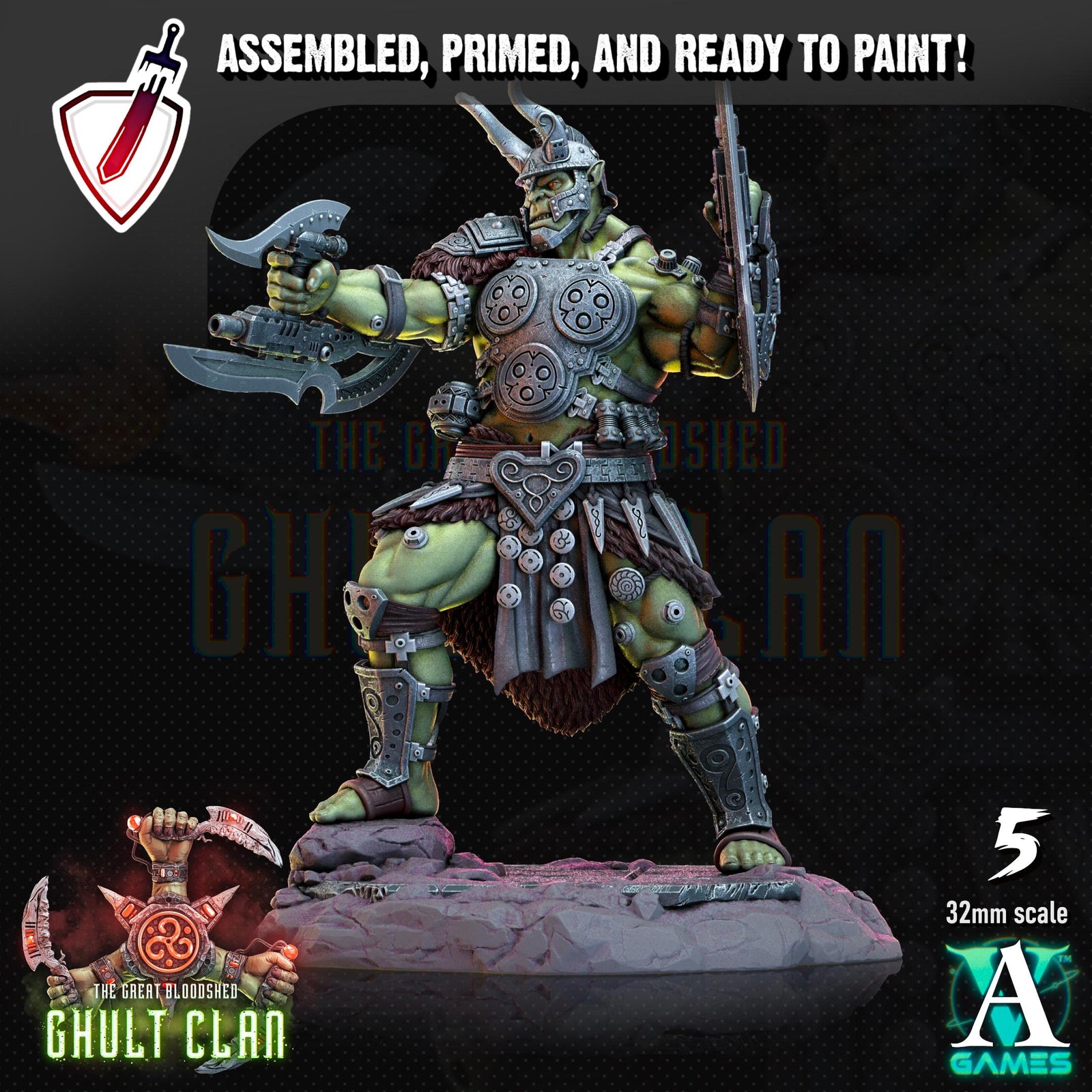 Ghult Berserkers | Miniatures by Archvillain Games | Resin Mini for Tabletop Gaming, D&D, Wargaming, Painting | Assembled and Primed