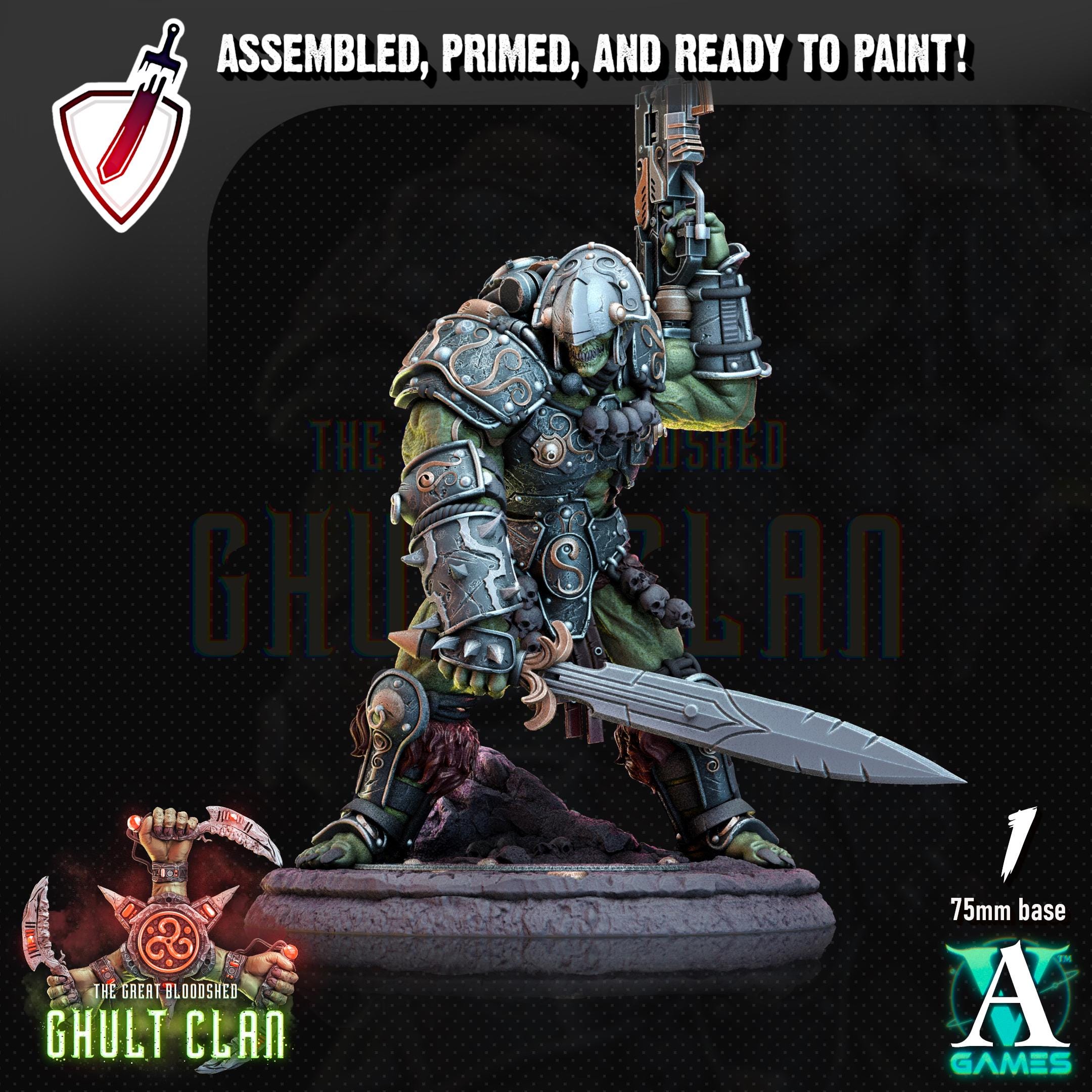 Ghult Varrak | (Large) Miniatures by Archvillain Games | Resin Mini for Tabletop Gaming, D&D, Wargaming, Painting | Assembled and Primed