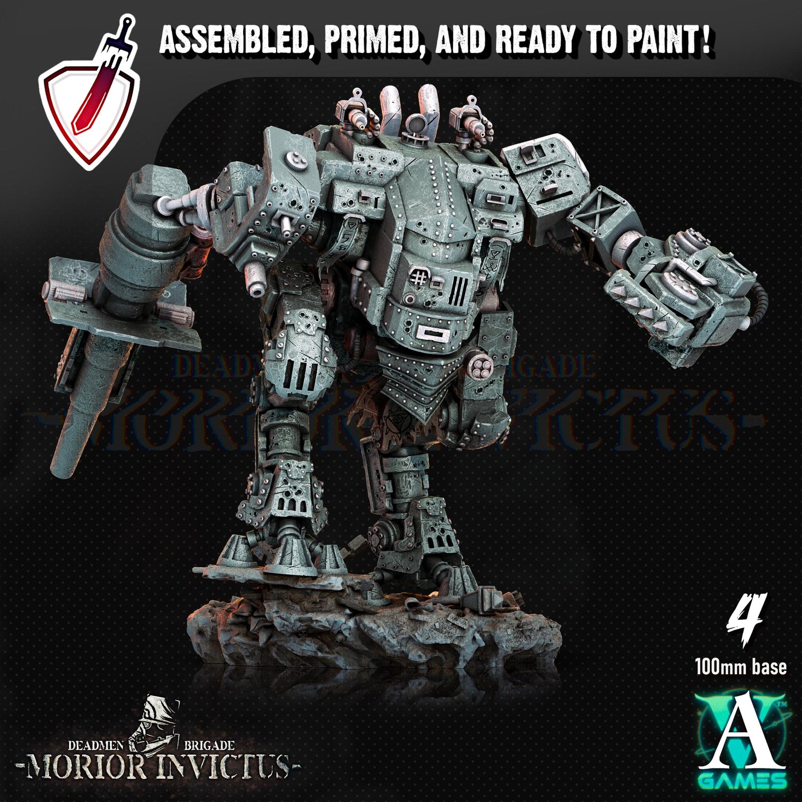 Morior MK-18 Paladin | (Massive) Miniatures by Archvillain Games | For Tabletop Gaming, D&D, Wargaming, and Painting | Assembled and Primed