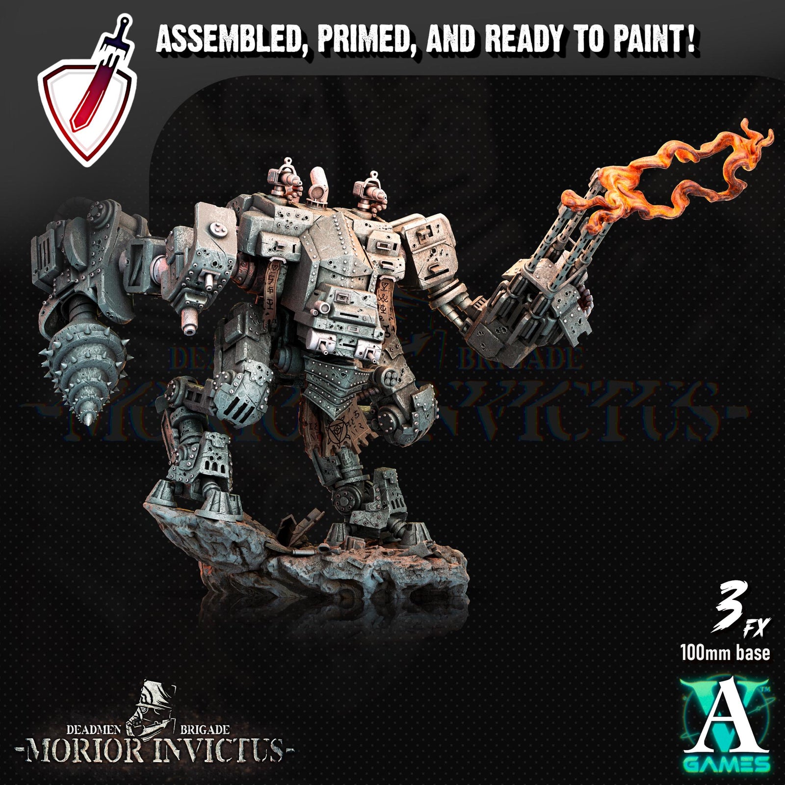 Morior MK-18 Paladin | (Massive) Miniatures by Archvillain Games | For Tabletop Gaming, D&D, Wargaming, and Painting | Assembled and Primed