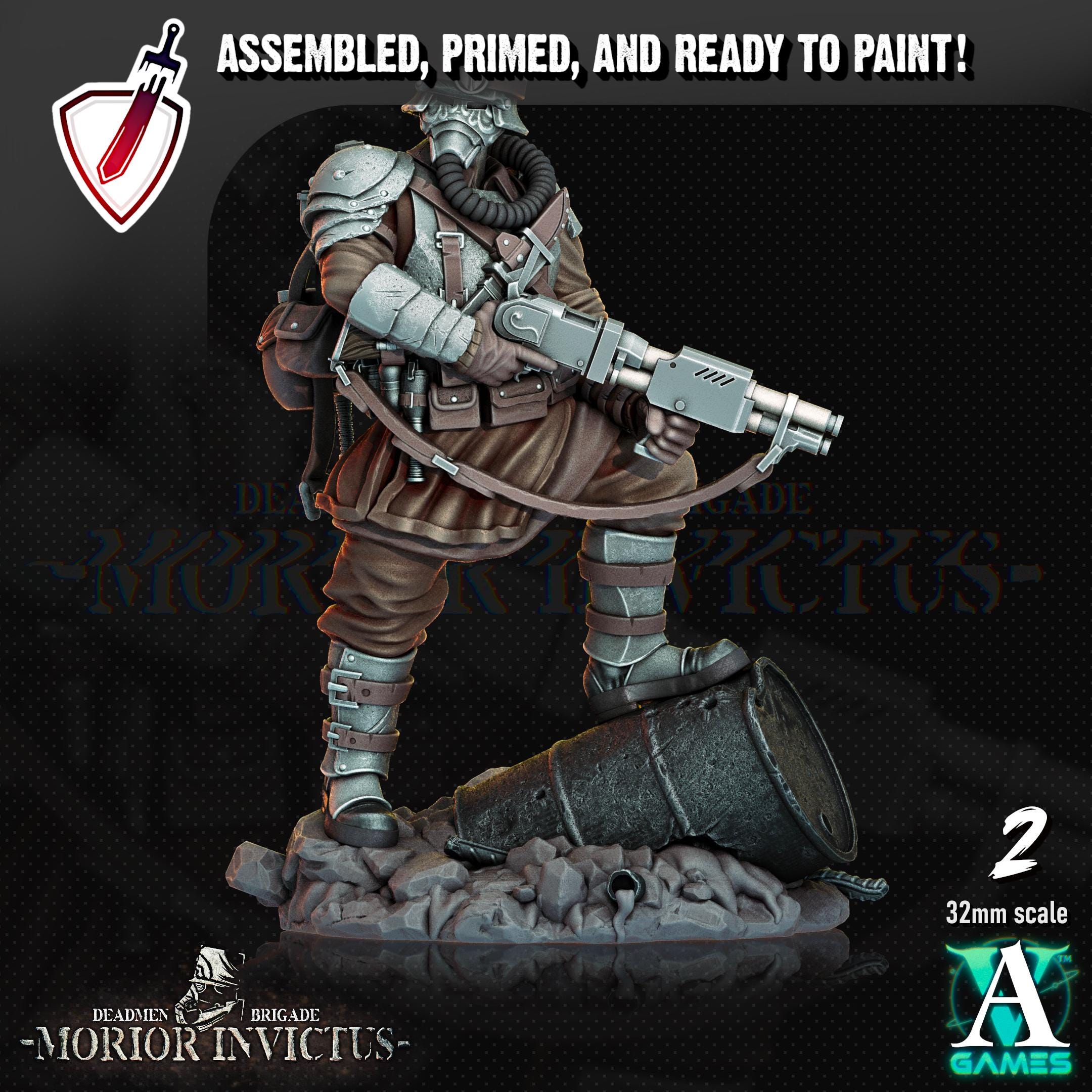 Morior Shocktroopers | Miniatures by Archvillain Games | Resin Mini for Tabletop Gaming, D&D, Wargaming, Painting | Assembled and Primed
