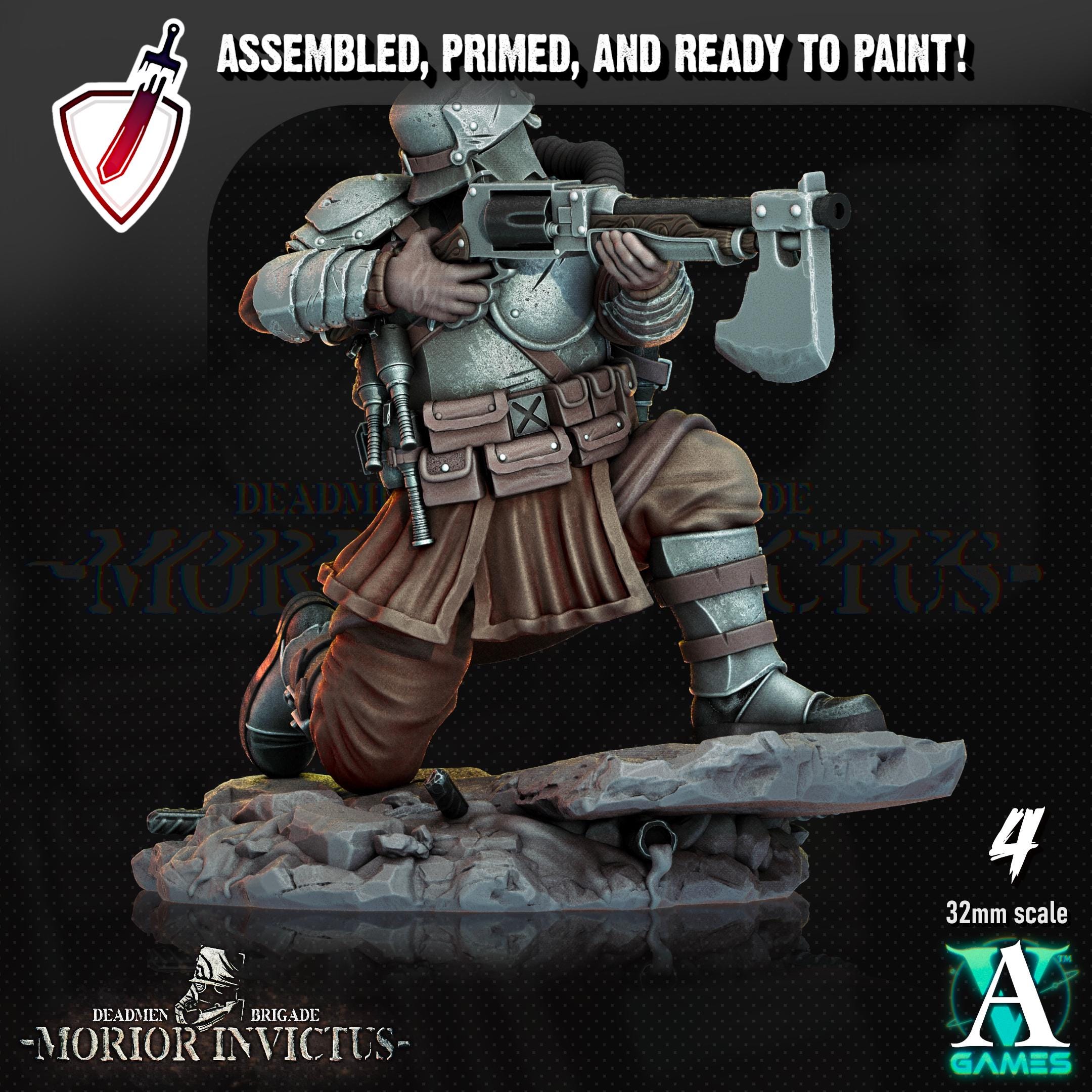 Morior Shocktroopers | Miniatures by Archvillain Games | Resin Mini for Tabletop Gaming, D&D, Wargaming, Painting | Assembled and Primed