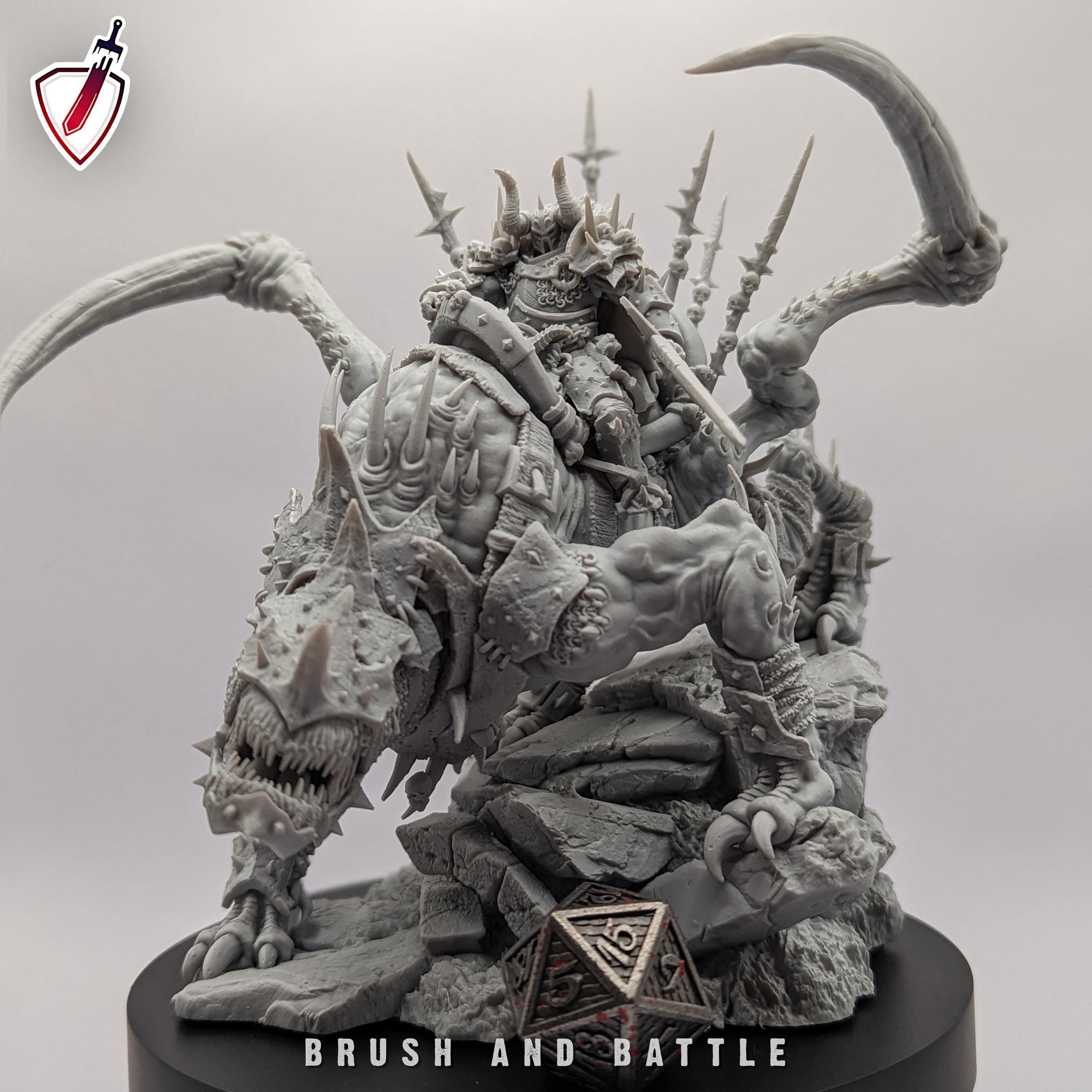 Harbinger of Gorkal | (Massive) Miniature by Archvillain Games | For tabletop gaming, D&D, Pathfinder, and painting | Assembled and Primed