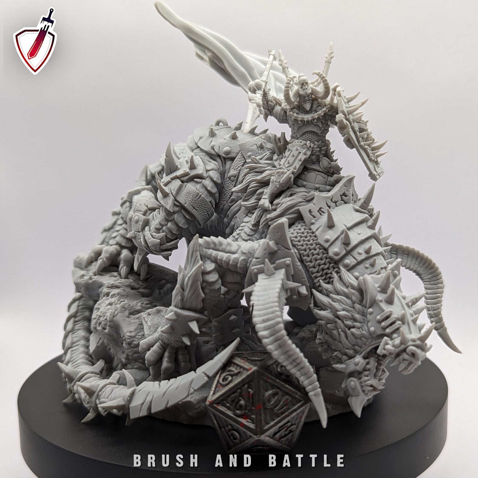 Grumlak Riders | (Large) Miniatures by Archvillain Games | Resin mini for tabletop gaming, D&D, Pathfinder, painting | Assembled and Primed