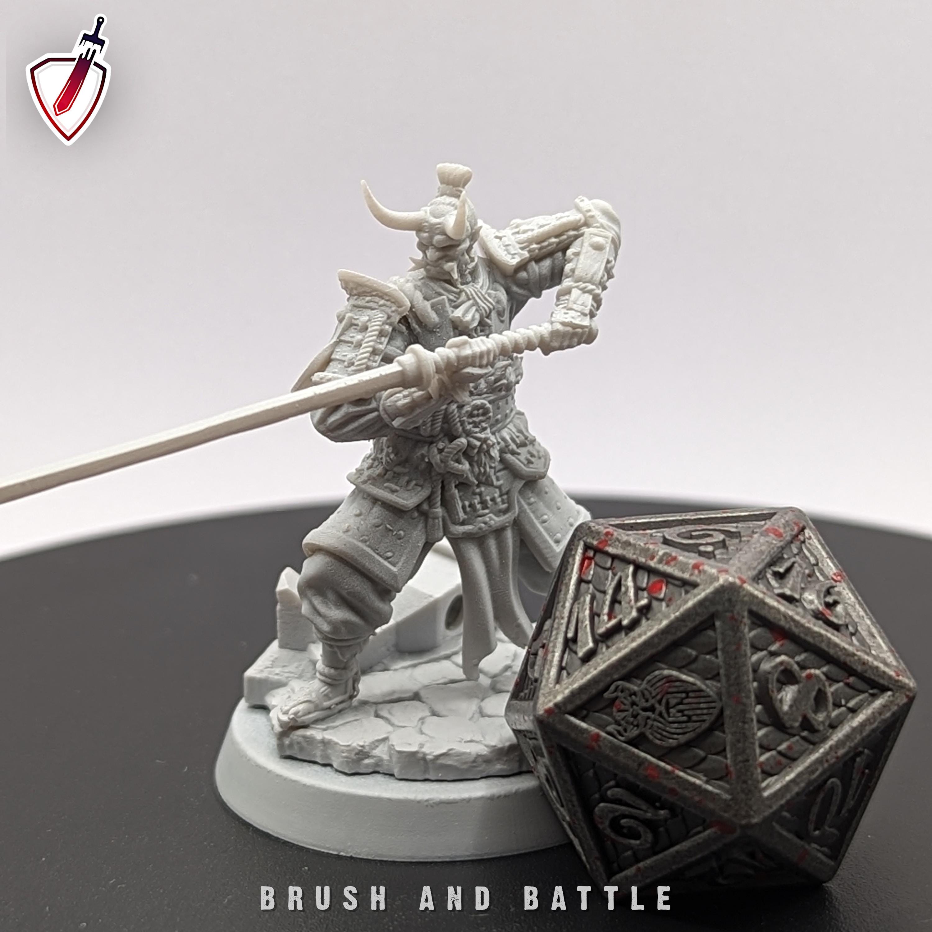 Ire Senshi | Miniatures by Archvillain Games | Resin mini for tabletop gaming, D&D, Pathfinder, and painting | Assembled and Primed