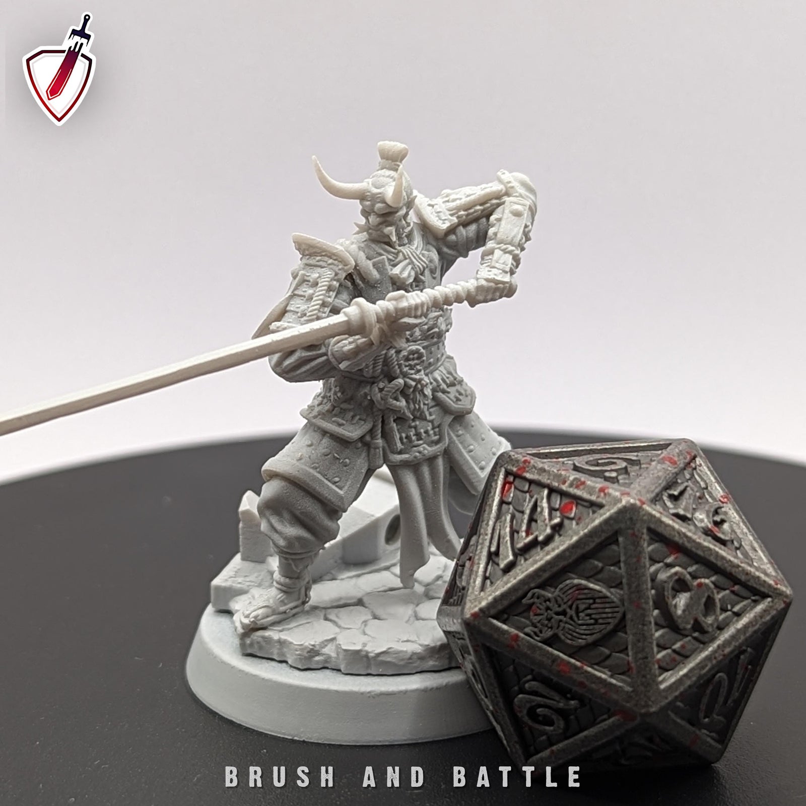 Ire Senshi | Miniatures by Archvillain Games | Resin mini for tabletop gaming, D&D, Pathfinder, and painting | Assembled and Primed