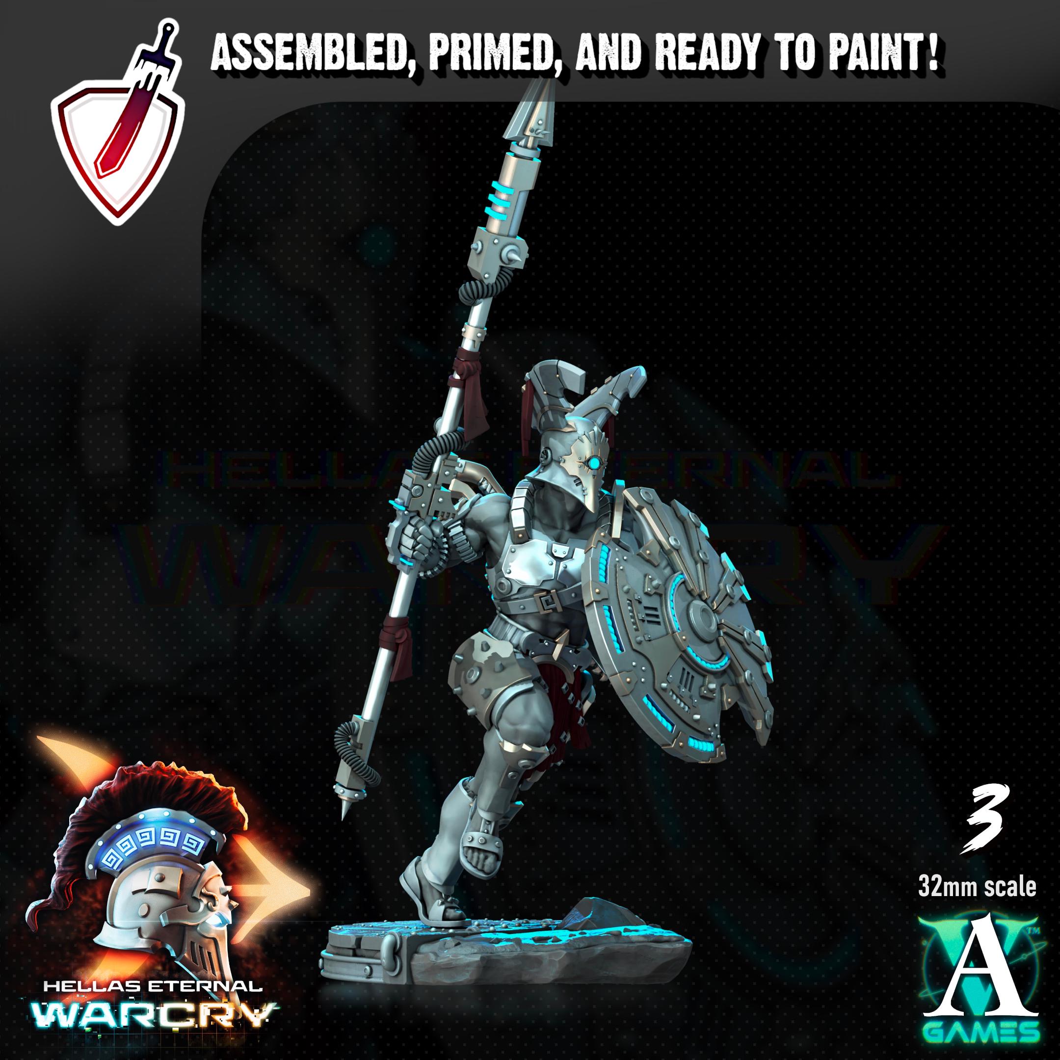 Oplites | Miniatures by Archvillain Games | Resin Mini for Tabletop Gaming, D&D, Wargaming, Painting | Assembled and Primed