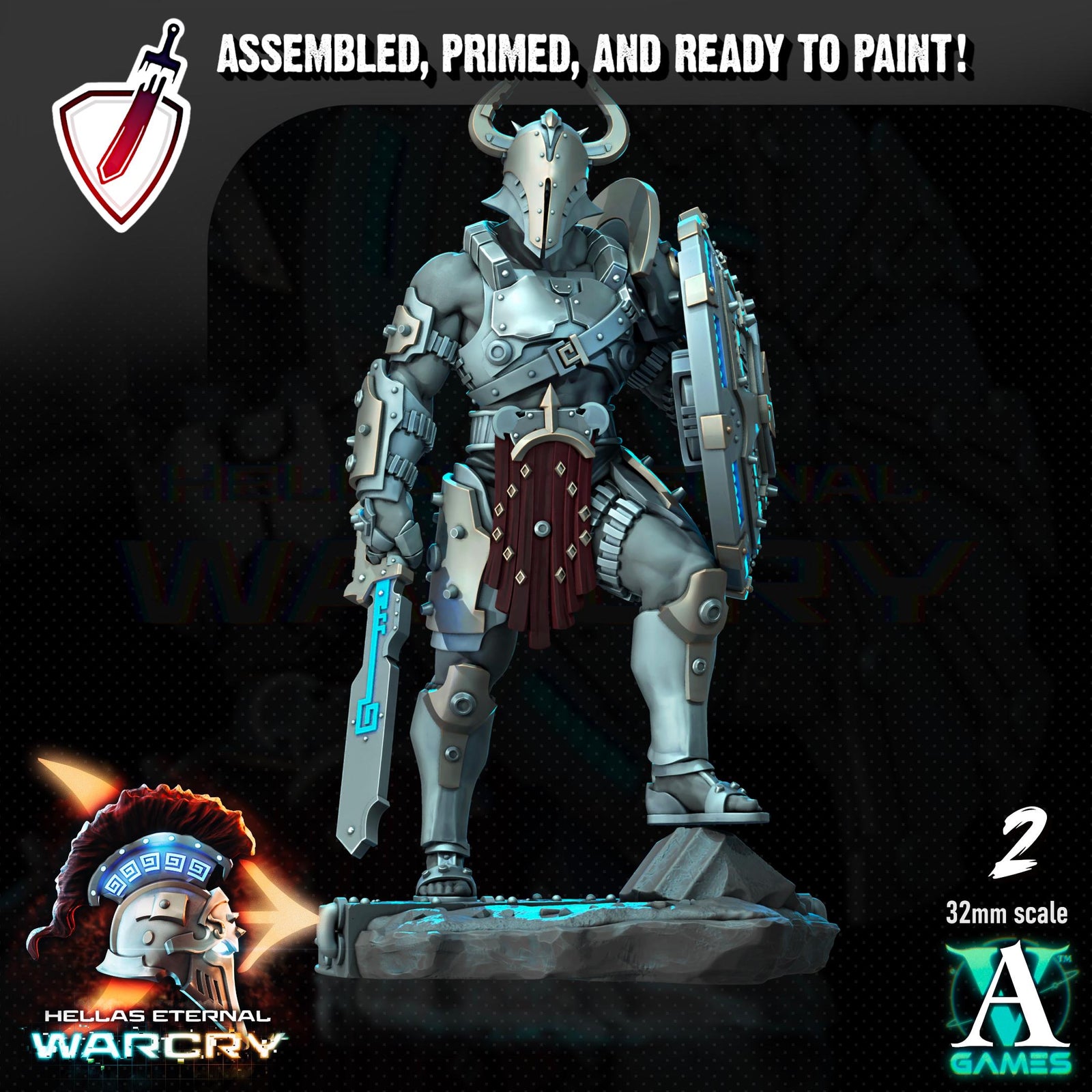 Oplites | Miniatures by Archvillain Games | Resin Mini for Tabletop Gaming, D&D, Wargaming, Painting | Assembled and Primed