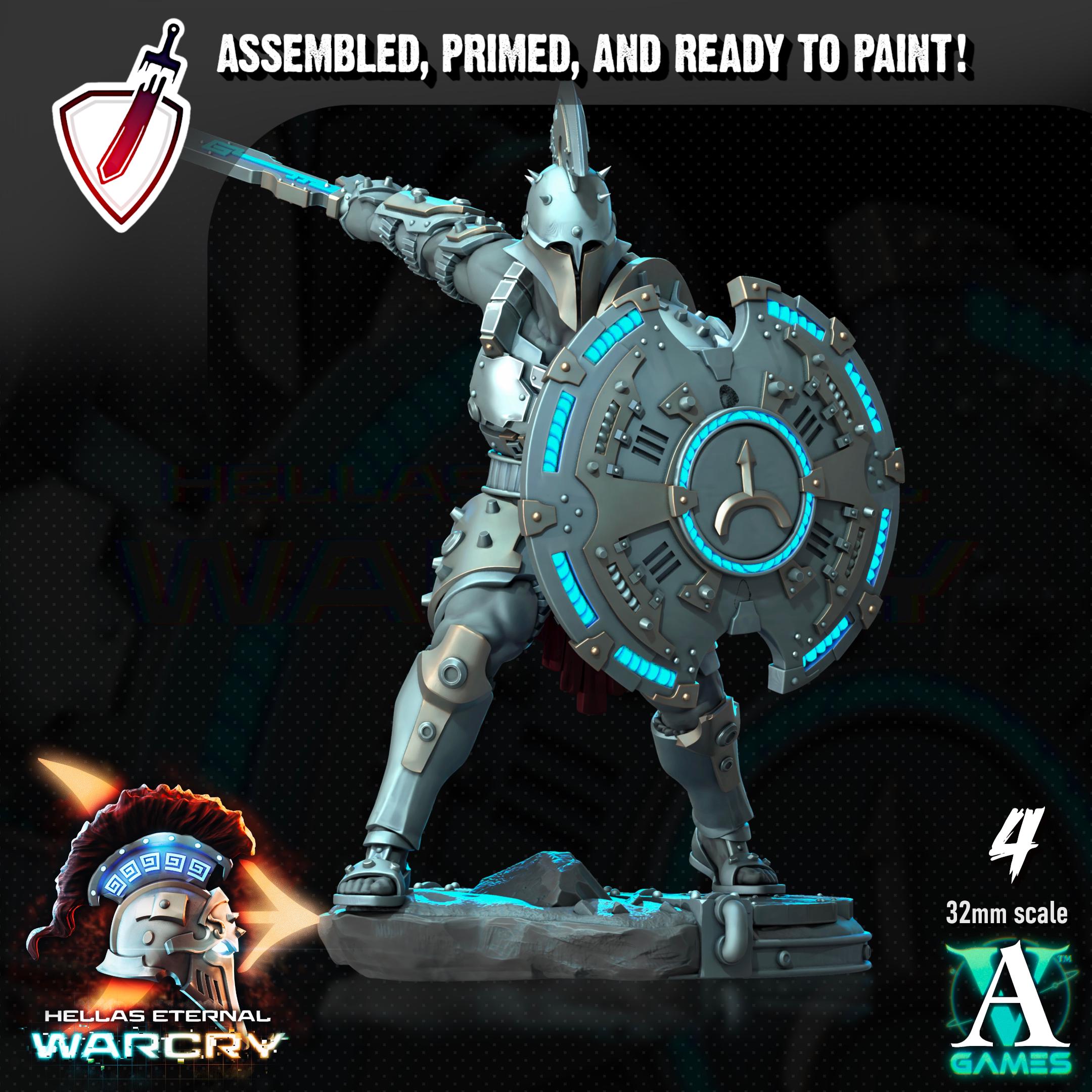 Oplites | Miniatures by Archvillain Games | Resin Mini for Tabletop Gaming, D&D, Wargaming, Painting | Assembled and Primed