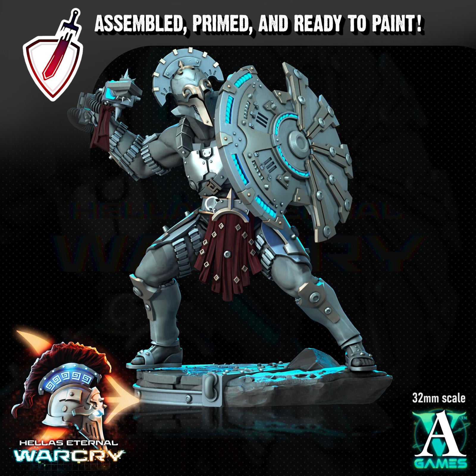 Oplites | Miniatures by Archvillain Games | Resin Mini for Tabletop Gaming, D&D, Wargaming, Painting | Assembled and Primed
