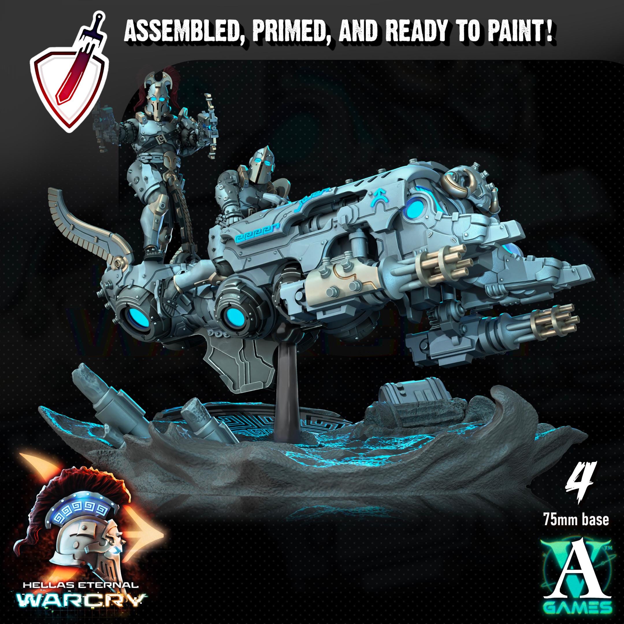 Elefsis with Riders | Miniatures by Archvillain Games | Resin Mini for Tabletop Gaming, D&D, Wargaming, Painting | Assembled and Primed