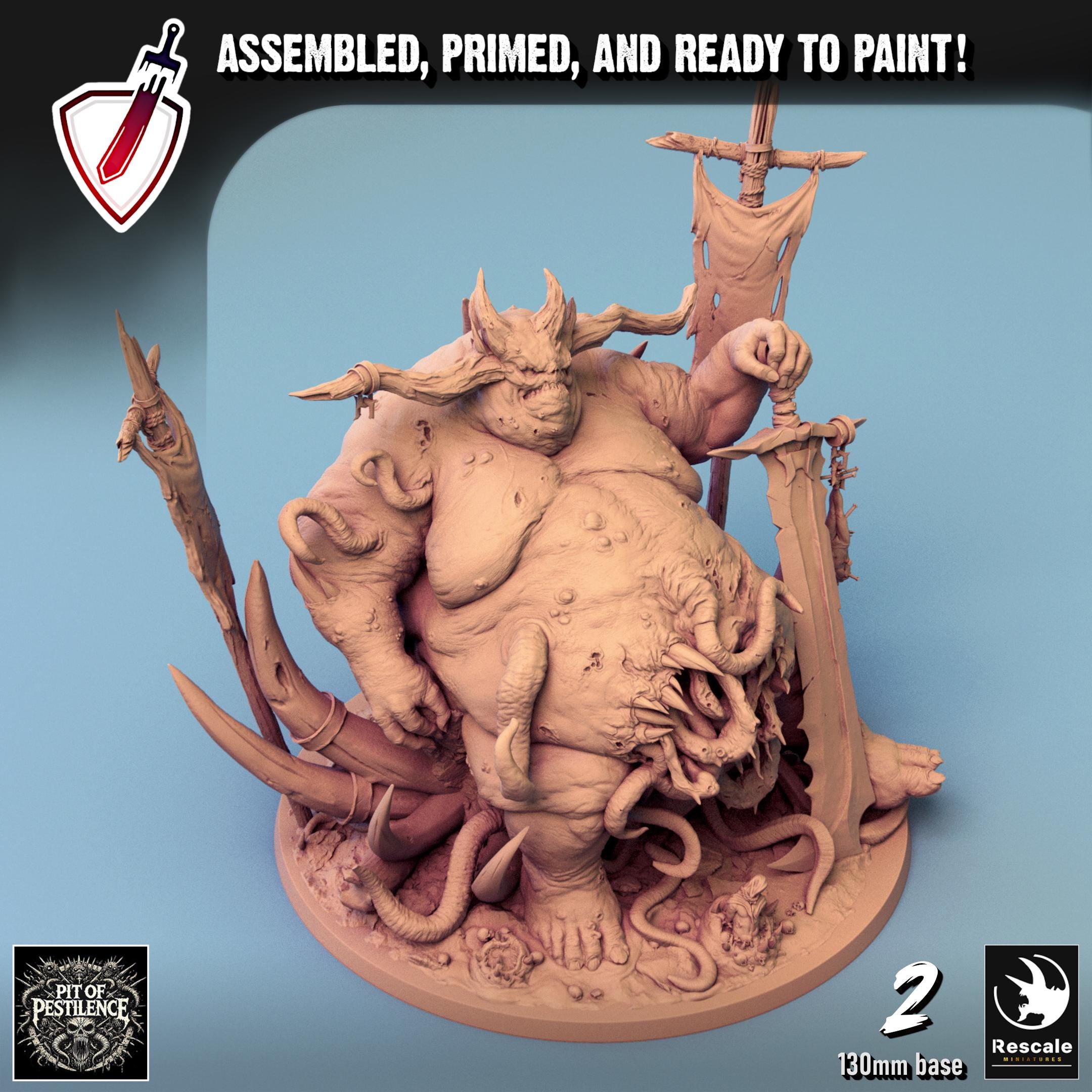 Purulent Demons (Massive) | By Rescale Miniatures | Resin Mini for Tabletop Wargames, RPGs, and Painting | Assembled and Primed