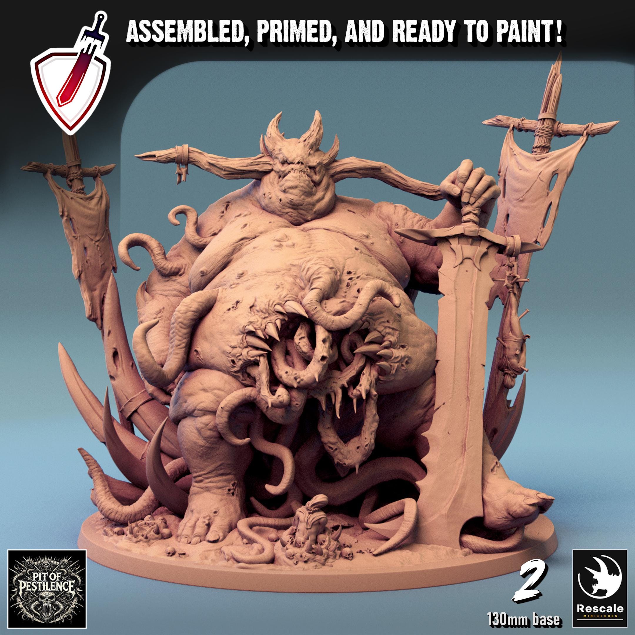 Purulent Demons (Massive) | By Rescale Miniatures | Resin Mini for Tabletop Wargames, RPGs, and Painting | Assembled and Primed