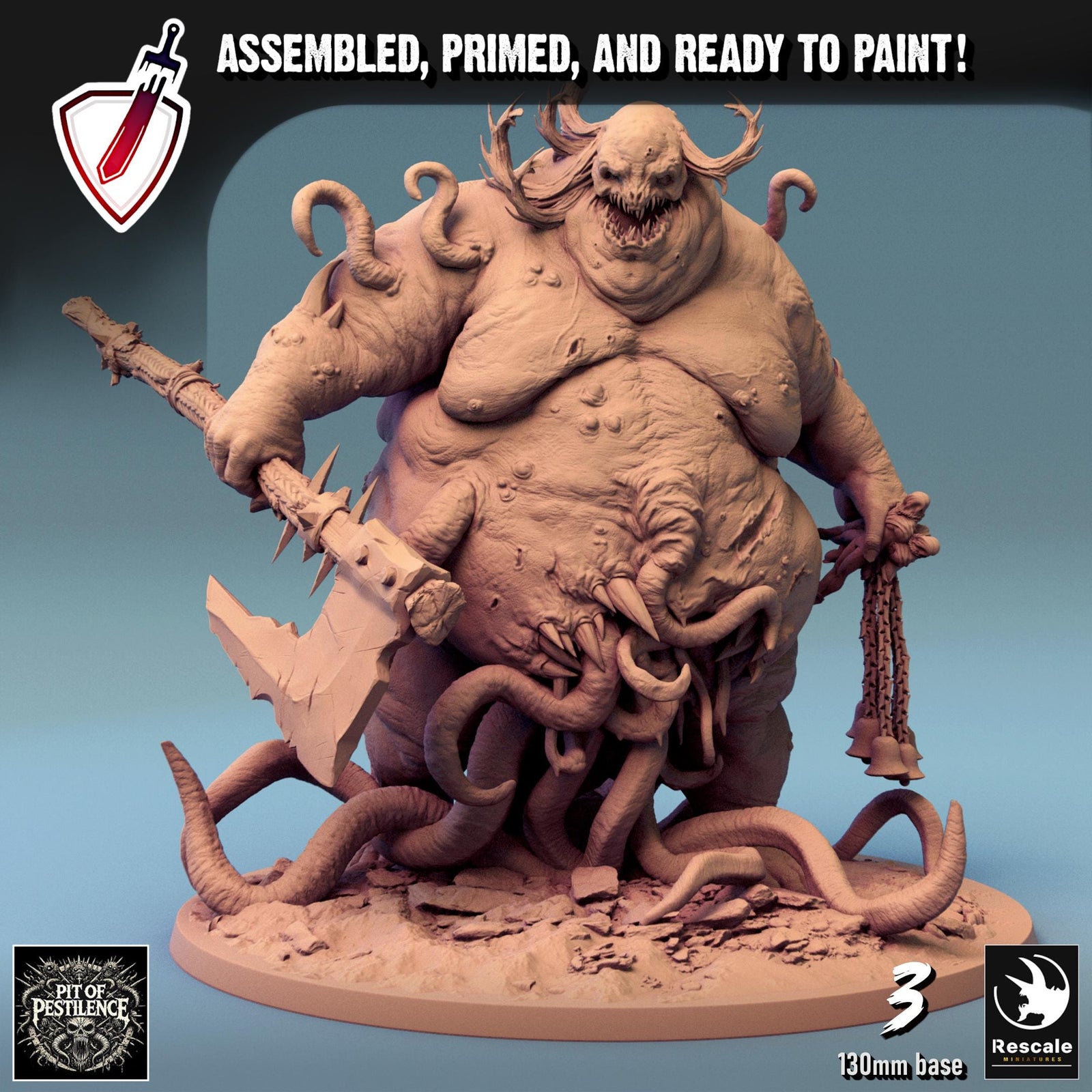 Purulent Demons (Massive) | By Rescale Miniatures | Resin Mini for Tabletop Wargames, RPGs, and Painting | Assembled and Primed