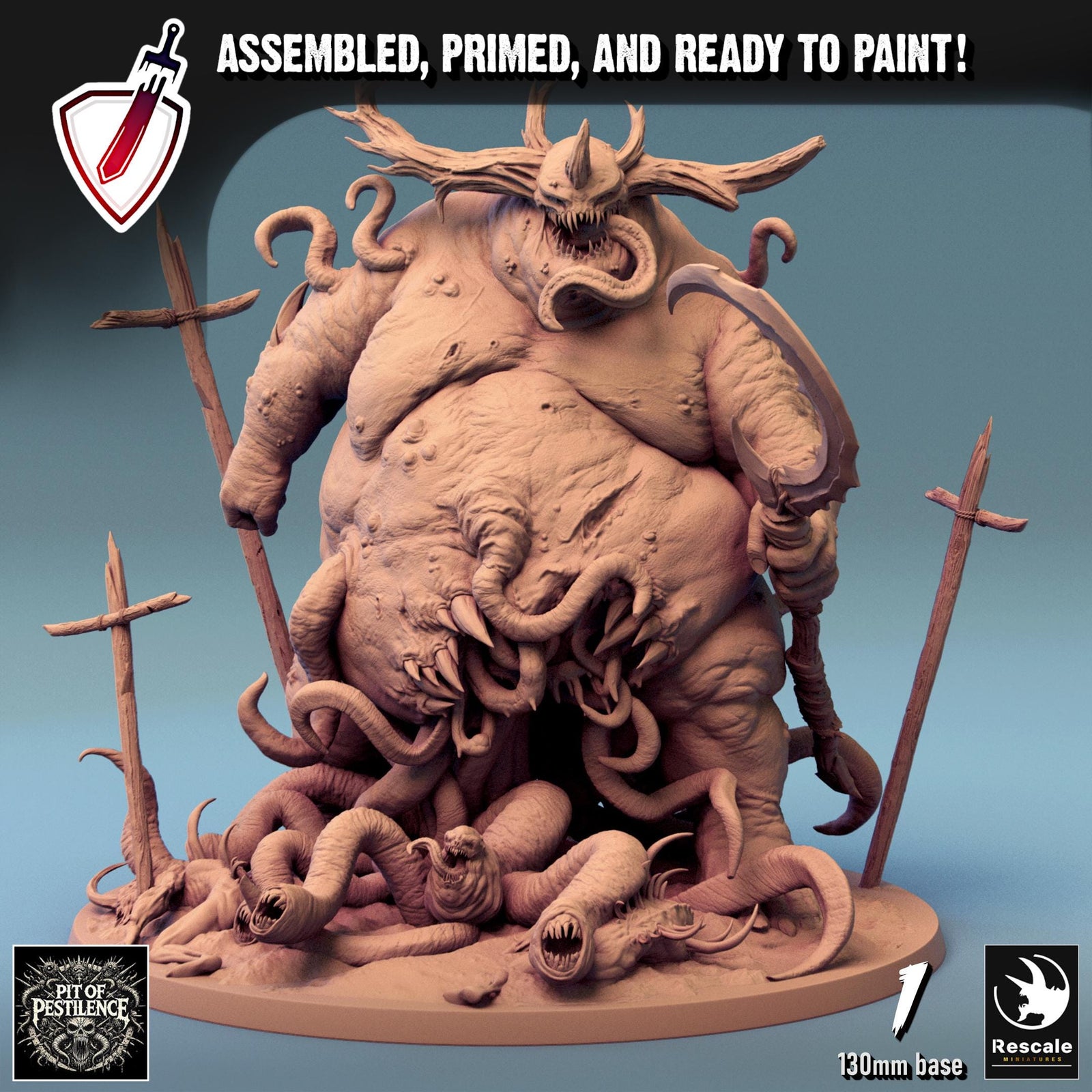 Purulent Demons (Massive) | By Rescale Miniatures | Resin Mini for Tabletop Wargames, RPGs, and Painting | Assembled and Primed