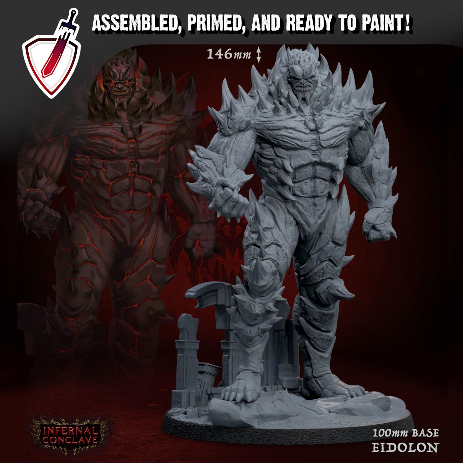 Eidolon | (Massive) Miniature by Mammoth Factory | Resin Mini For Tabletop Gaming, D&D, Pathfinder, and Painting | Assembled and Primed