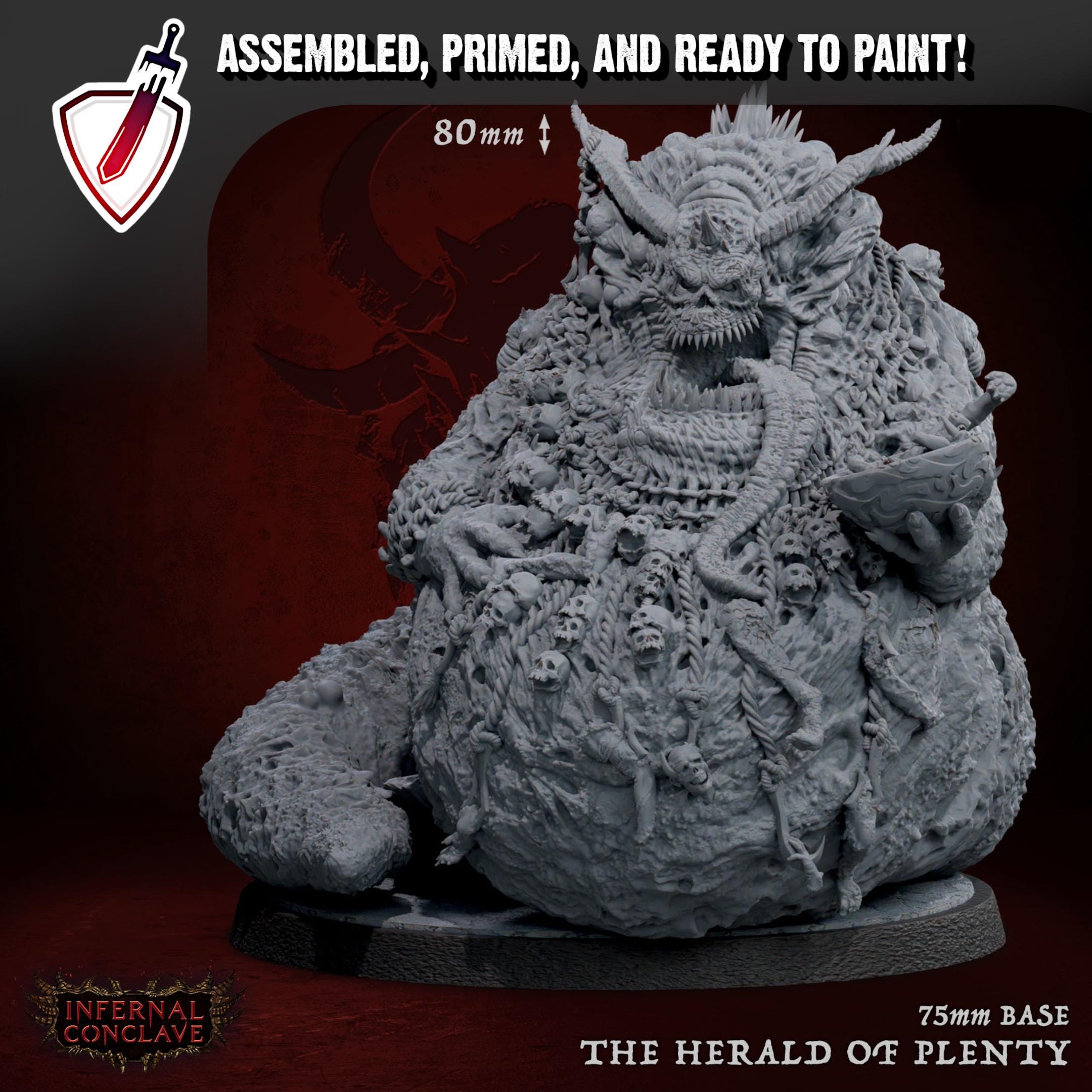 The Herald of Plenty | (Large) Miniature by Mammoth Factory | For Tabletop Gaming, D&D, Pathfinder, and Painting | Assembled and Primed
