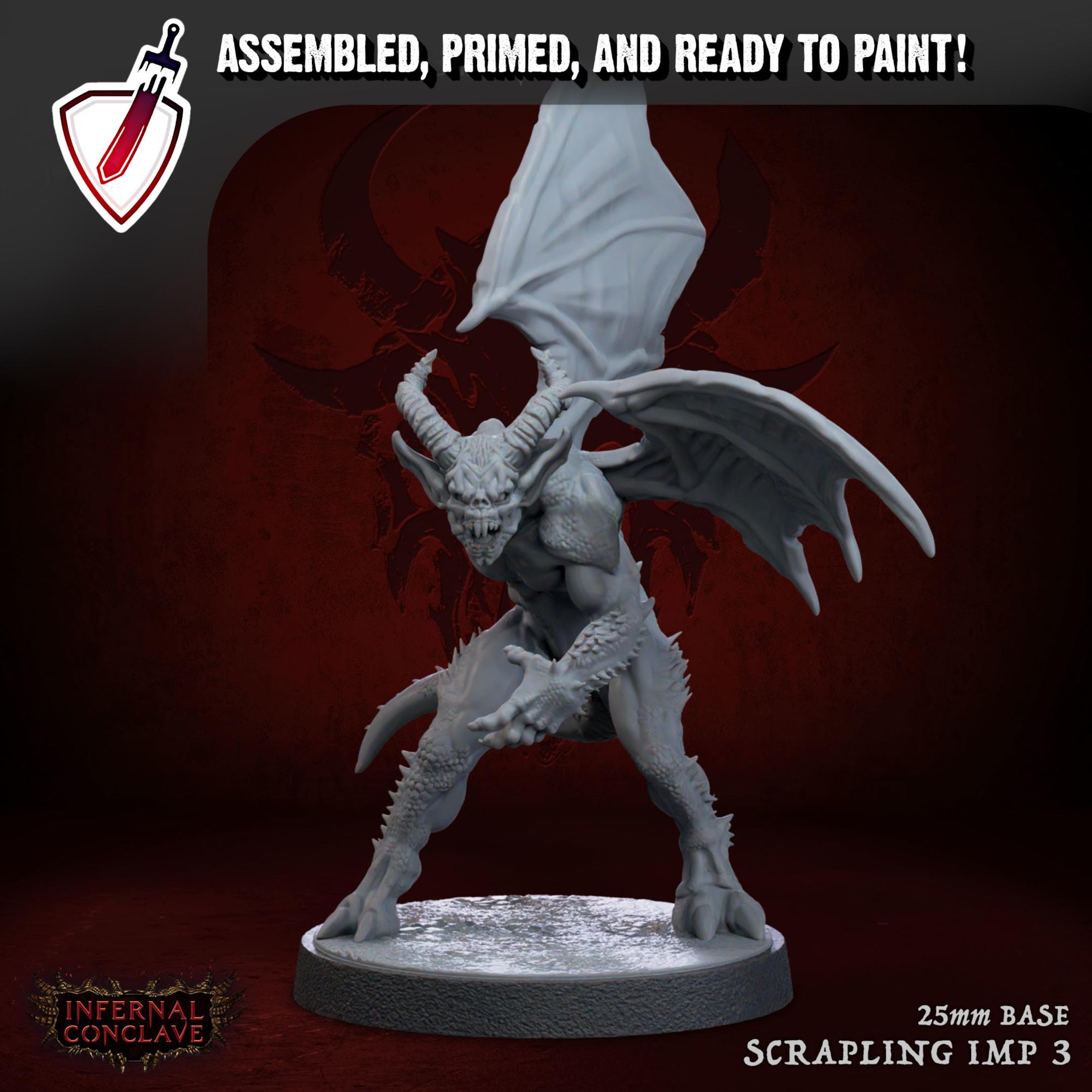 Scrapling Imps | Miniature by Mammoth Factory | Resin Mini For Tabletop Gaming, D&D, Pathfinder, and Painting | Assembled and Primed