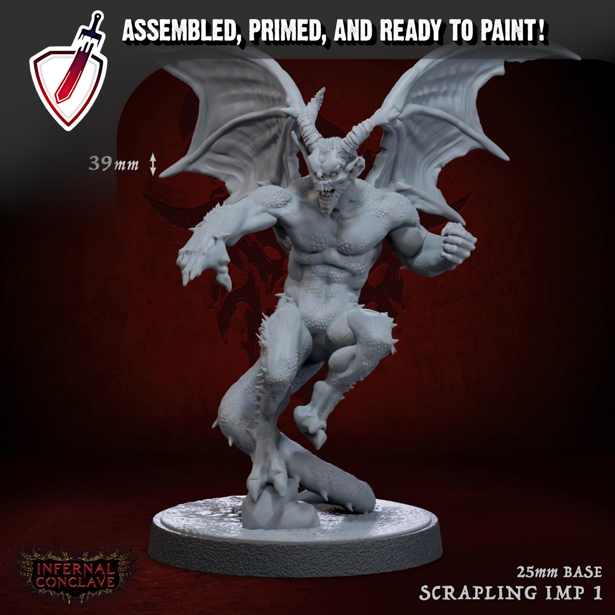 Scrapling Imps | Miniature by Mammoth Factory | Resin Mini For Tabletop Gaming, D&D, Pathfinder, and Painting | Assembled and Primed
