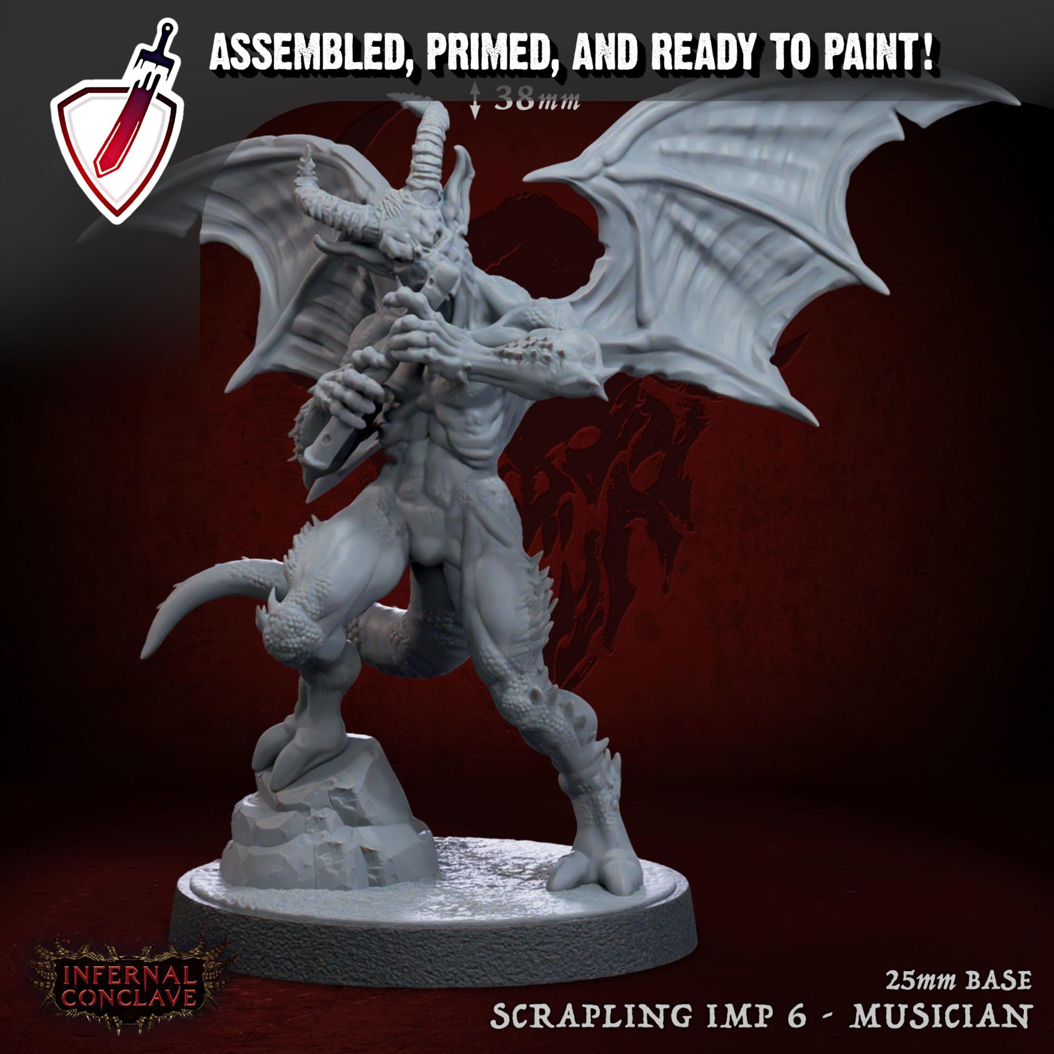 Scrapling Imps | Miniature by Mammoth Factory | Resin Mini For Tabletop Gaming, D&D, Pathfinder, and Painting | Assembled and Primed