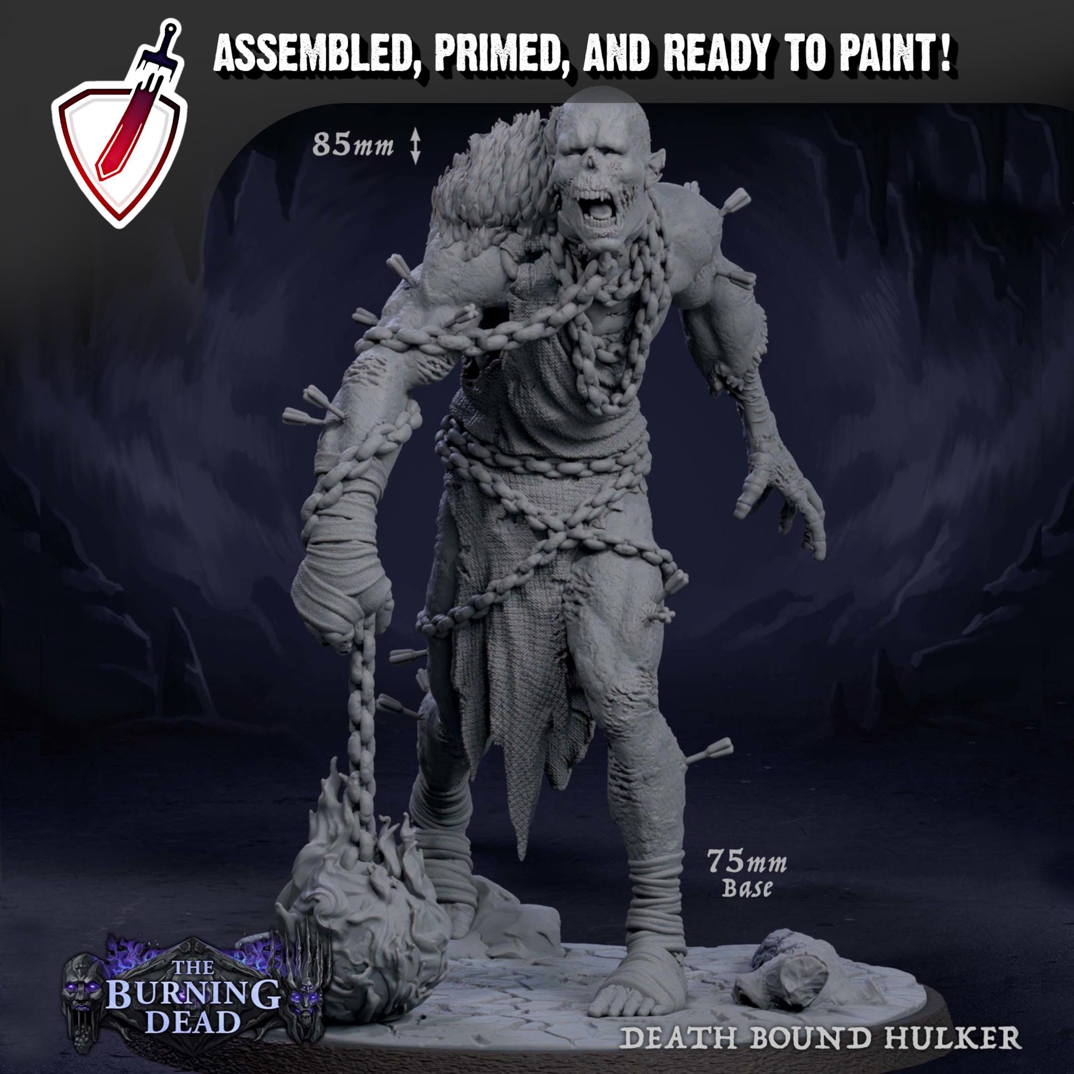 Death Bound Hulker | (Large) Miniature by Mammoth Factory | For Tabletop Gaming, D&D, Pathfinder, and Painting | Assembled and Primed