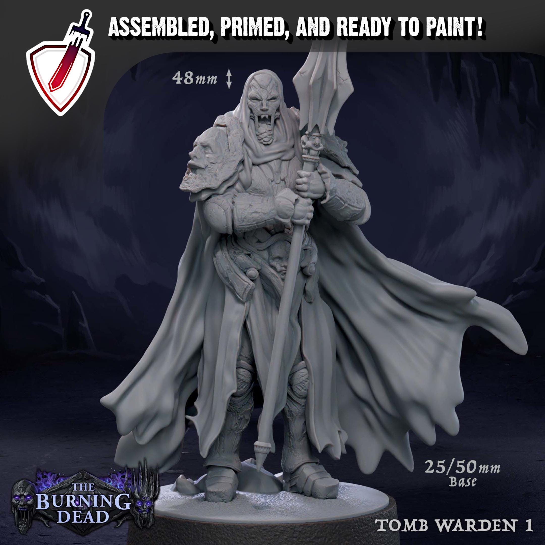 Tomb Warden | Miniatures by Mammoth Factory | Resin Mini For Tabletop Gaming, D&D, Pathfinder, and Painting | Assembled and Primed