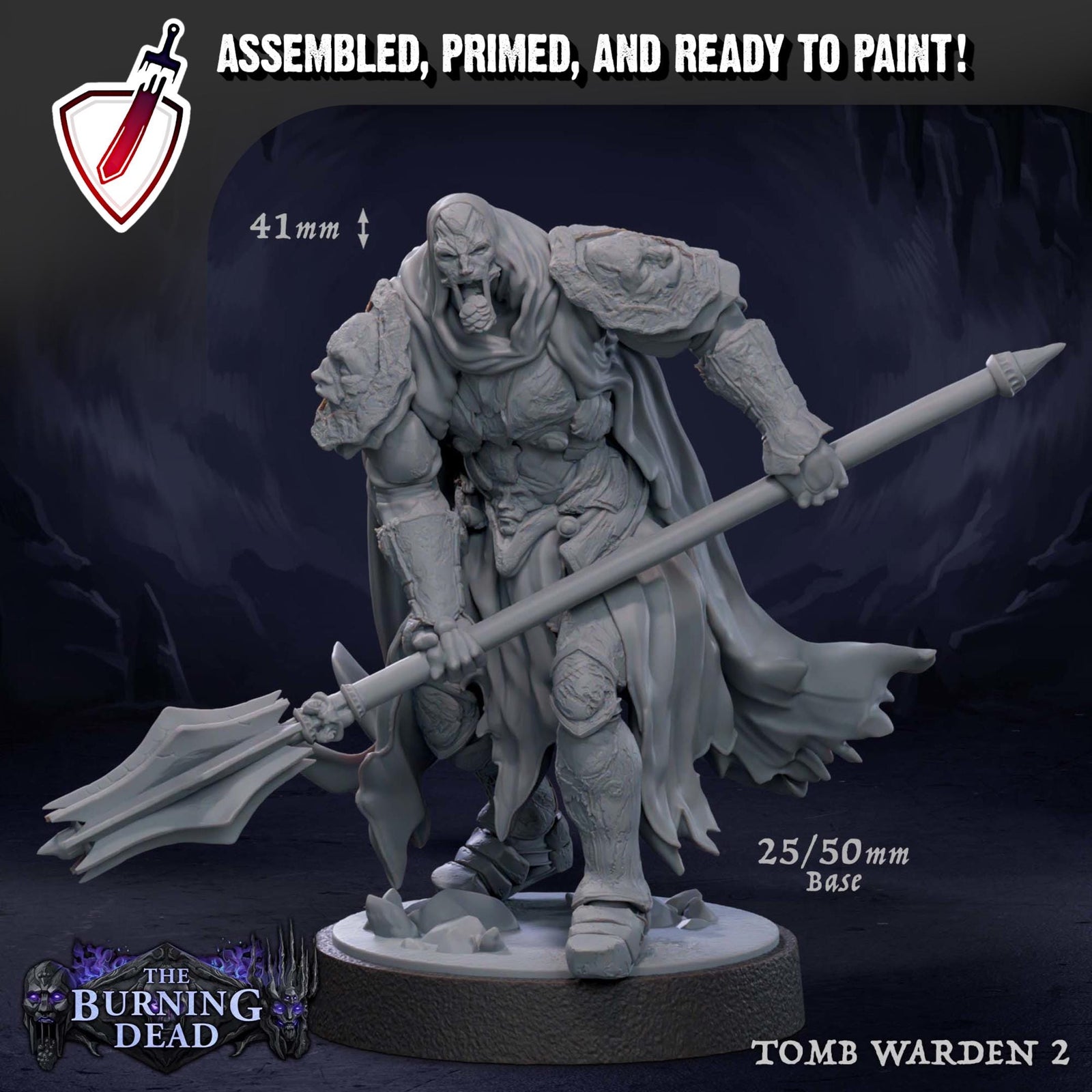 Tomb Warden | Miniatures by Mammoth Factory | Resin Mini For Tabletop Gaming, D&D, Pathfinder, and Painting | Assembled and Primed