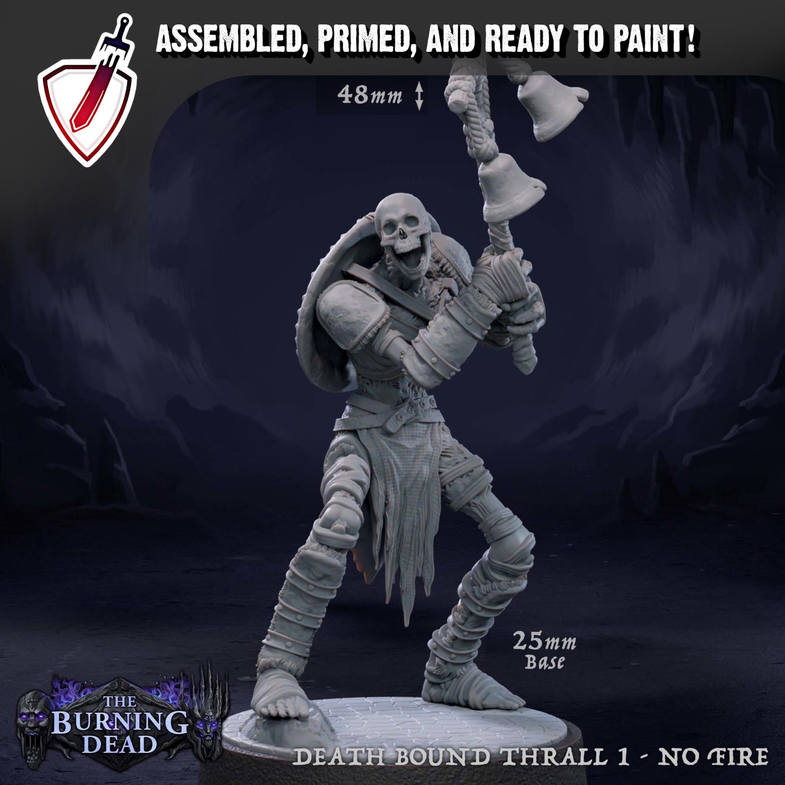 Death Bound Thrall (1-4) | Miniatures by Mammoth Factory | Resin Mini For Tabletop Gaming, D&D, Pathfinder, Painting | Assembled and Primed