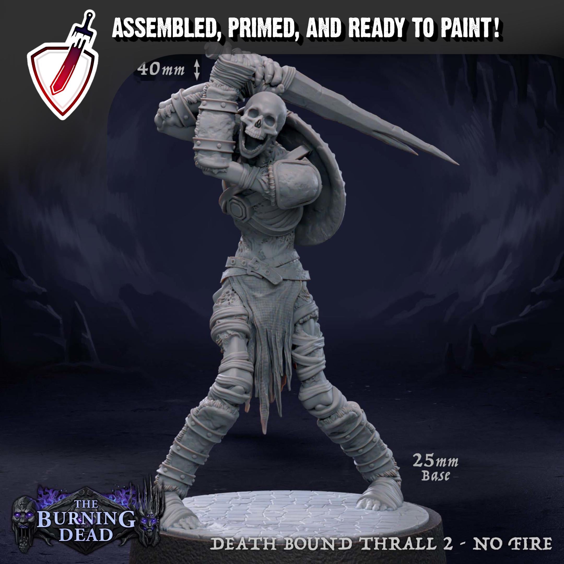 Death Bound Thrall (1-4) | Miniatures by Mammoth Factory | Resin Mini For Tabletop Gaming, D&D, Pathfinder, Painting | Assembled and Primed